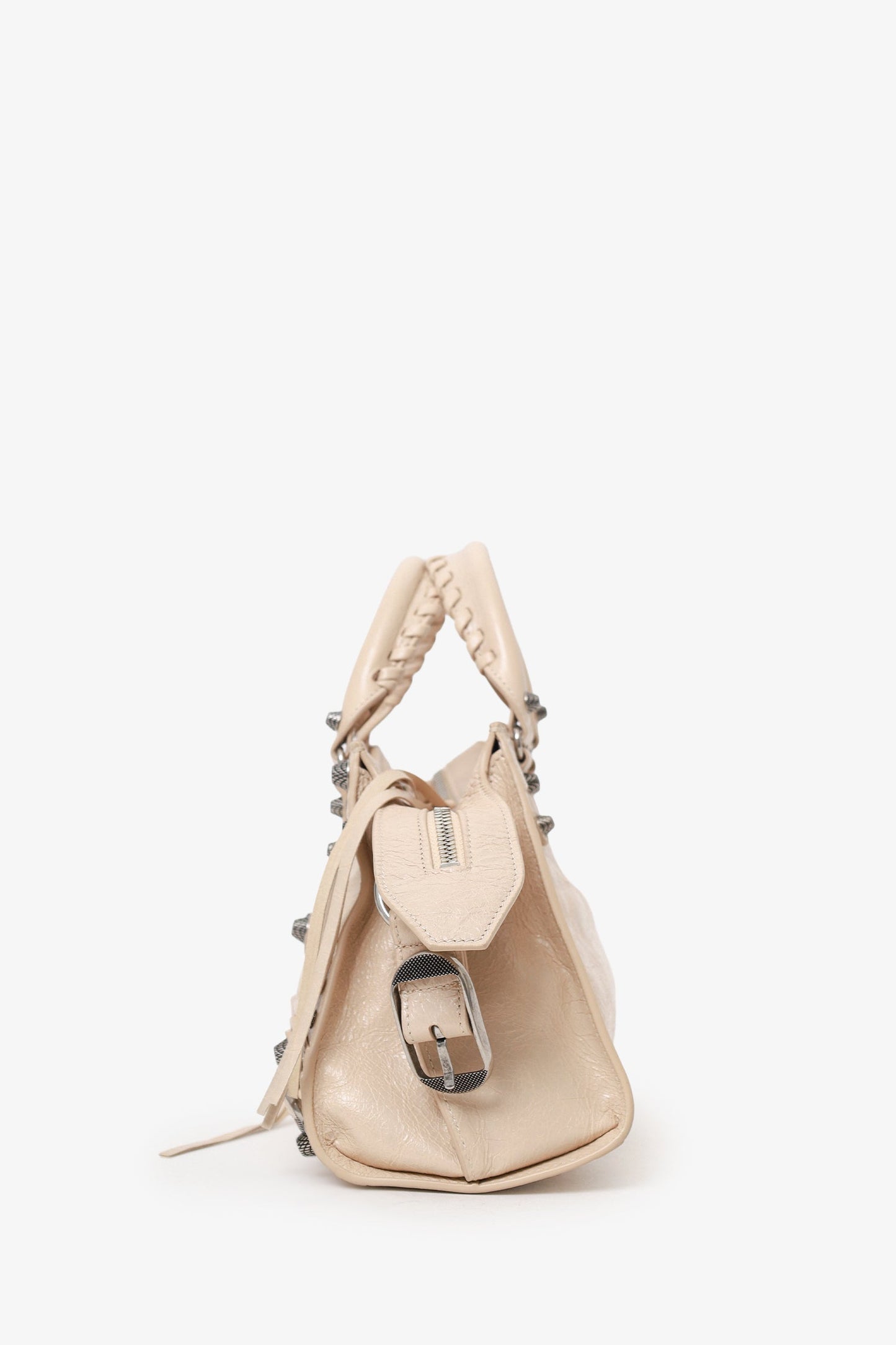 Balenciaga Beige Arena Leather Small Neo Le Cagole Classic City Bag