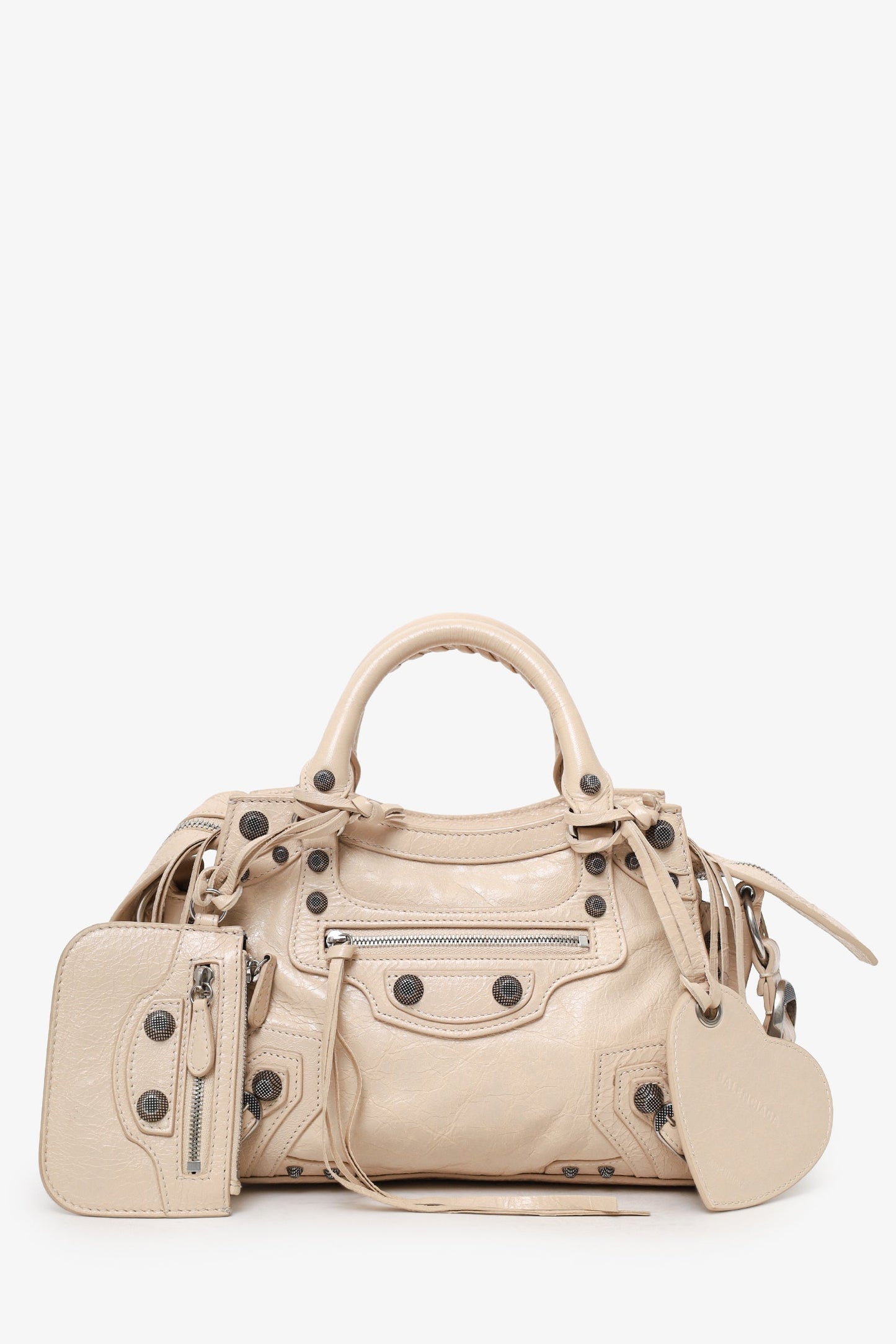 Balenciaga Beige Arena Leather Small Neo Le Cagole Classic City Bag