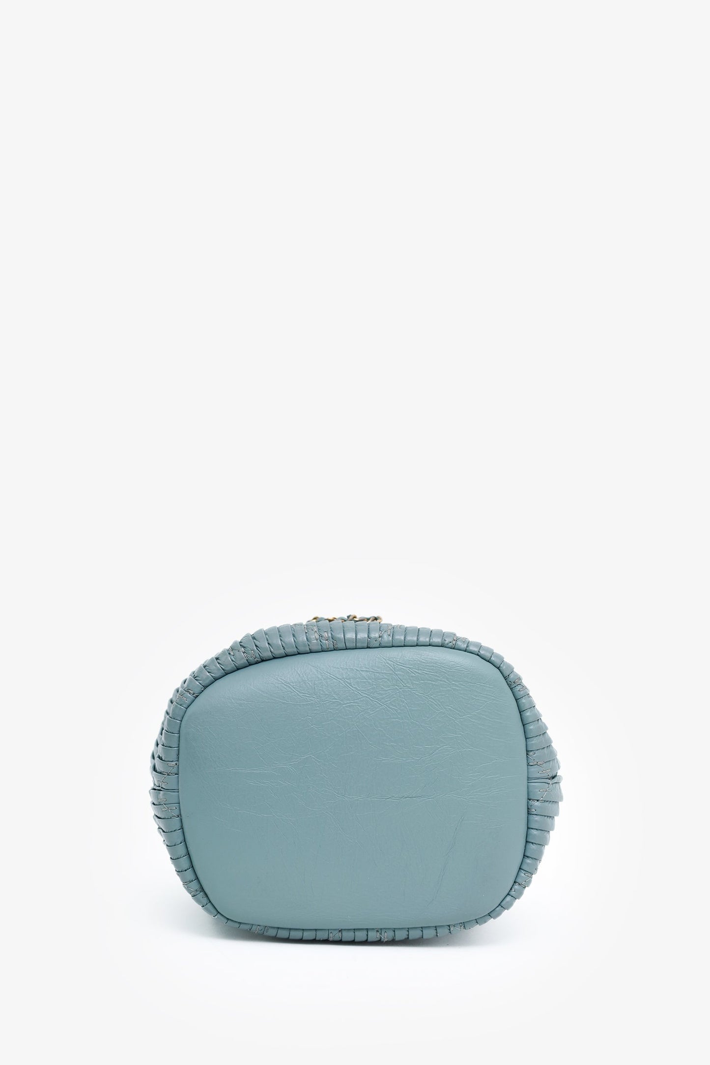 Chanel™ 2018 Blue Leather Paris-Greece Small Coco Pleats Bucket Bag
