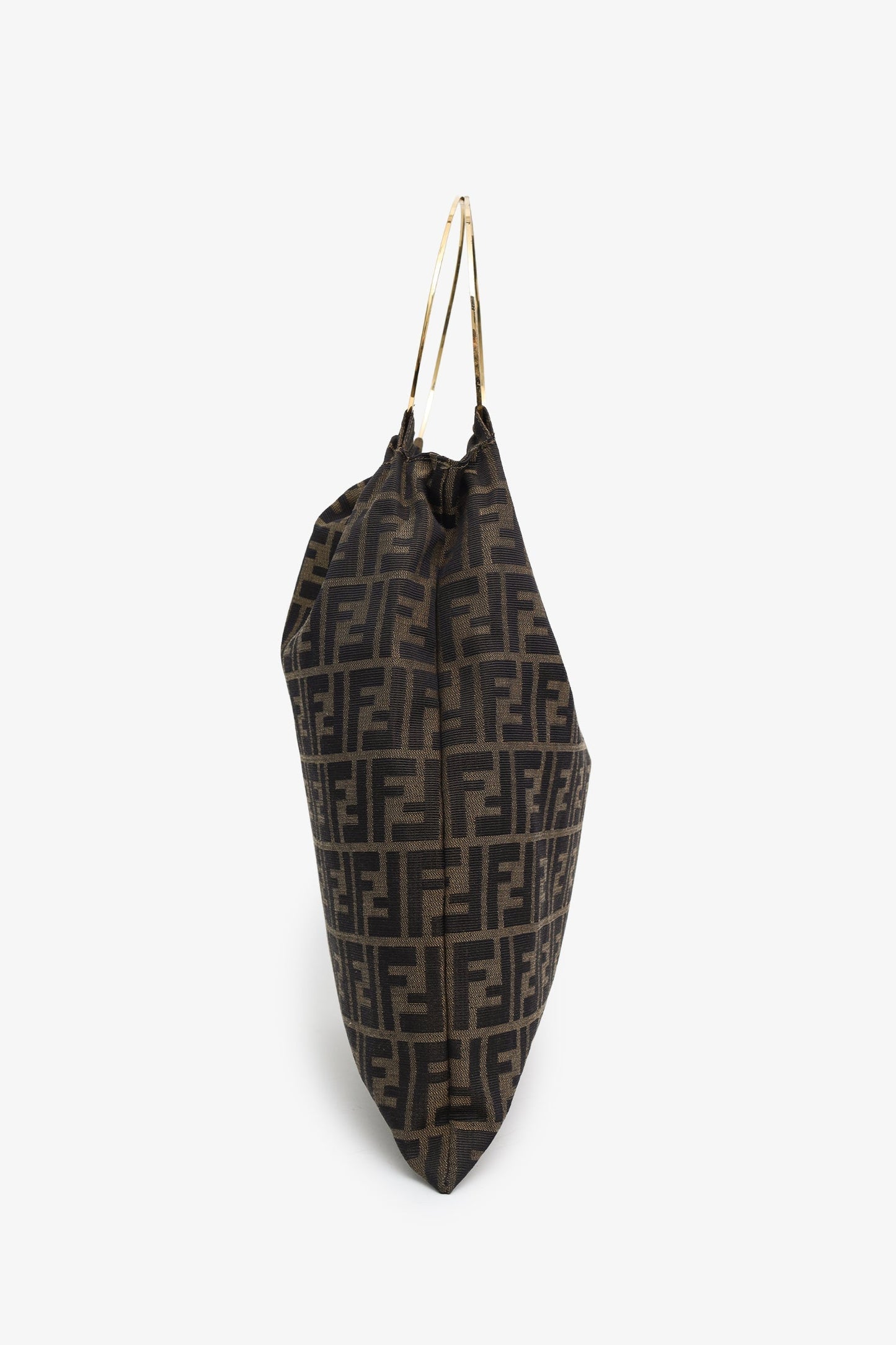 Fendi Zucca Print Canvas Bag With Metal Ring Handle