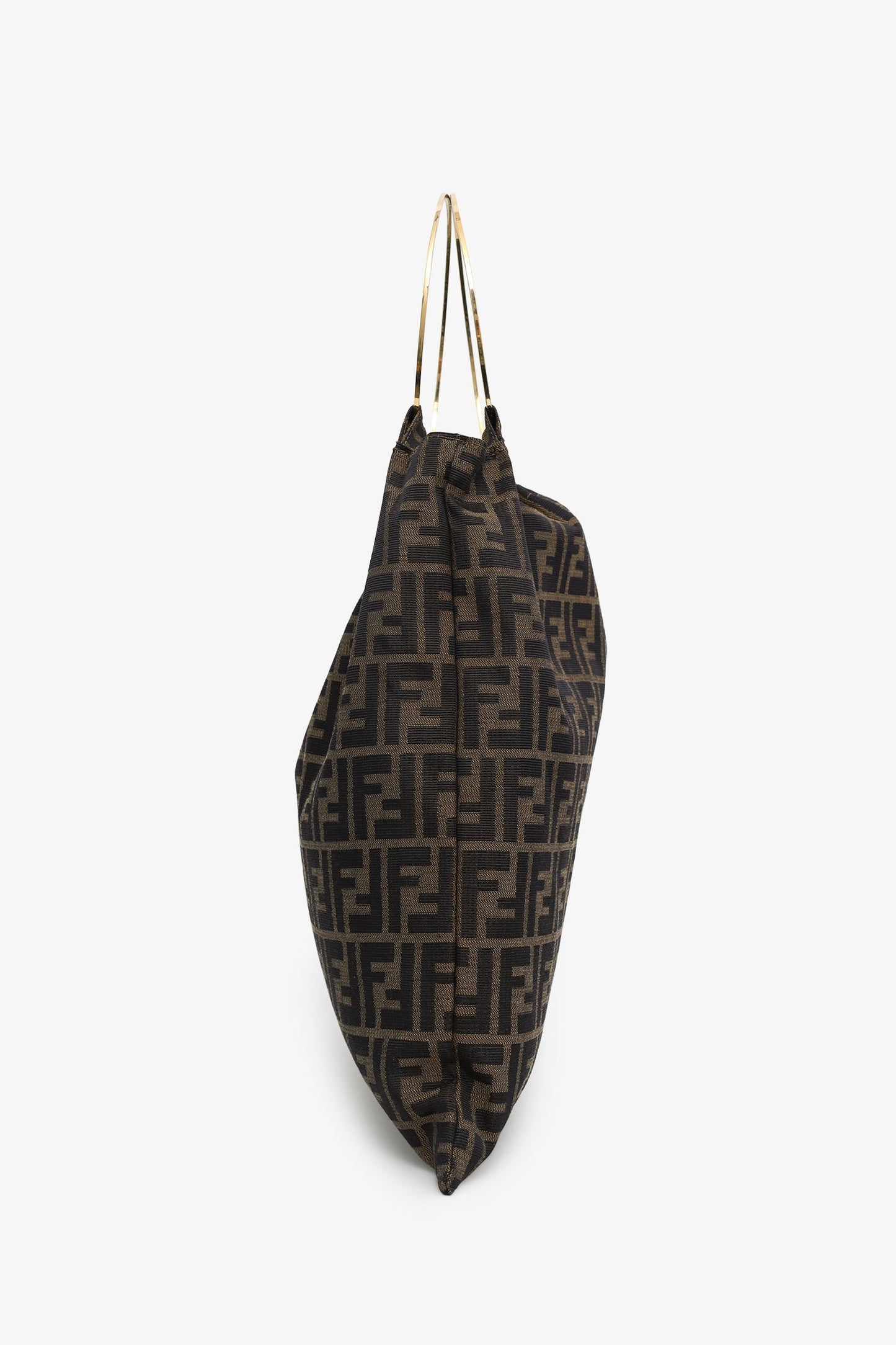 Fendi Zucca Print Canvas Bag With Metal Ring Handle