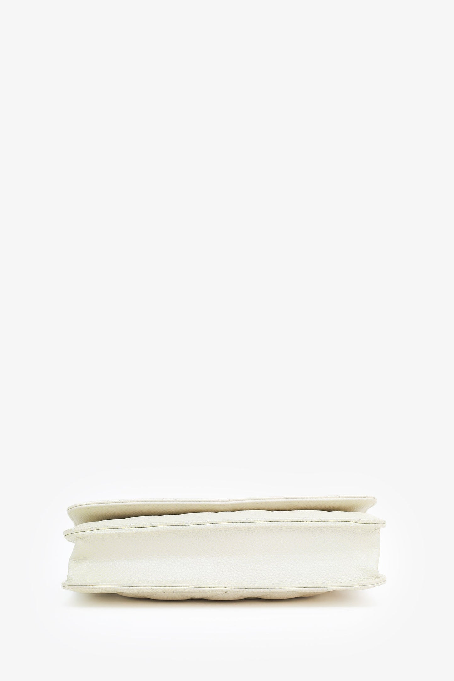 Chanel™ 2014-15 Beige Metallic Caviar Leather Wallet on Chain