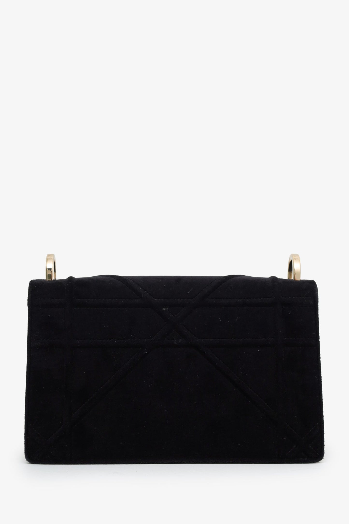 Christian Dior 2019 Black Velvet Small Diorama Shoulder Bag