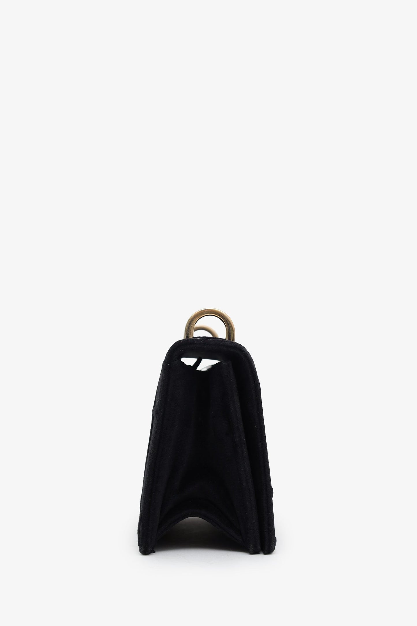 Christian Dior 2019 Black Velvet Small Diorama Shoulder Bag
