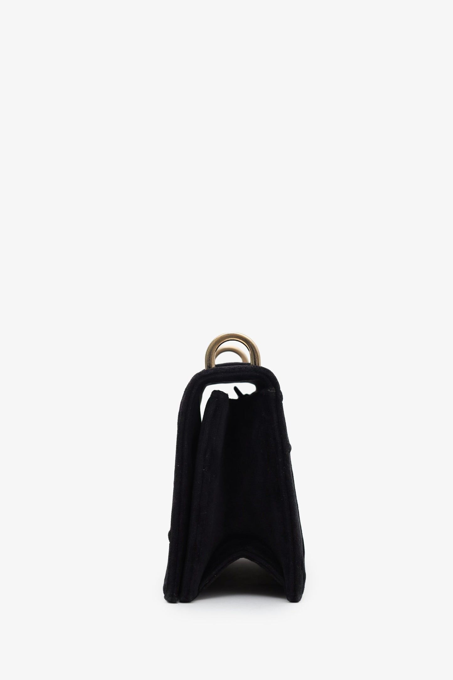 Christian Dior 2019 Black Velvet Small Diorama Shoulder Bag