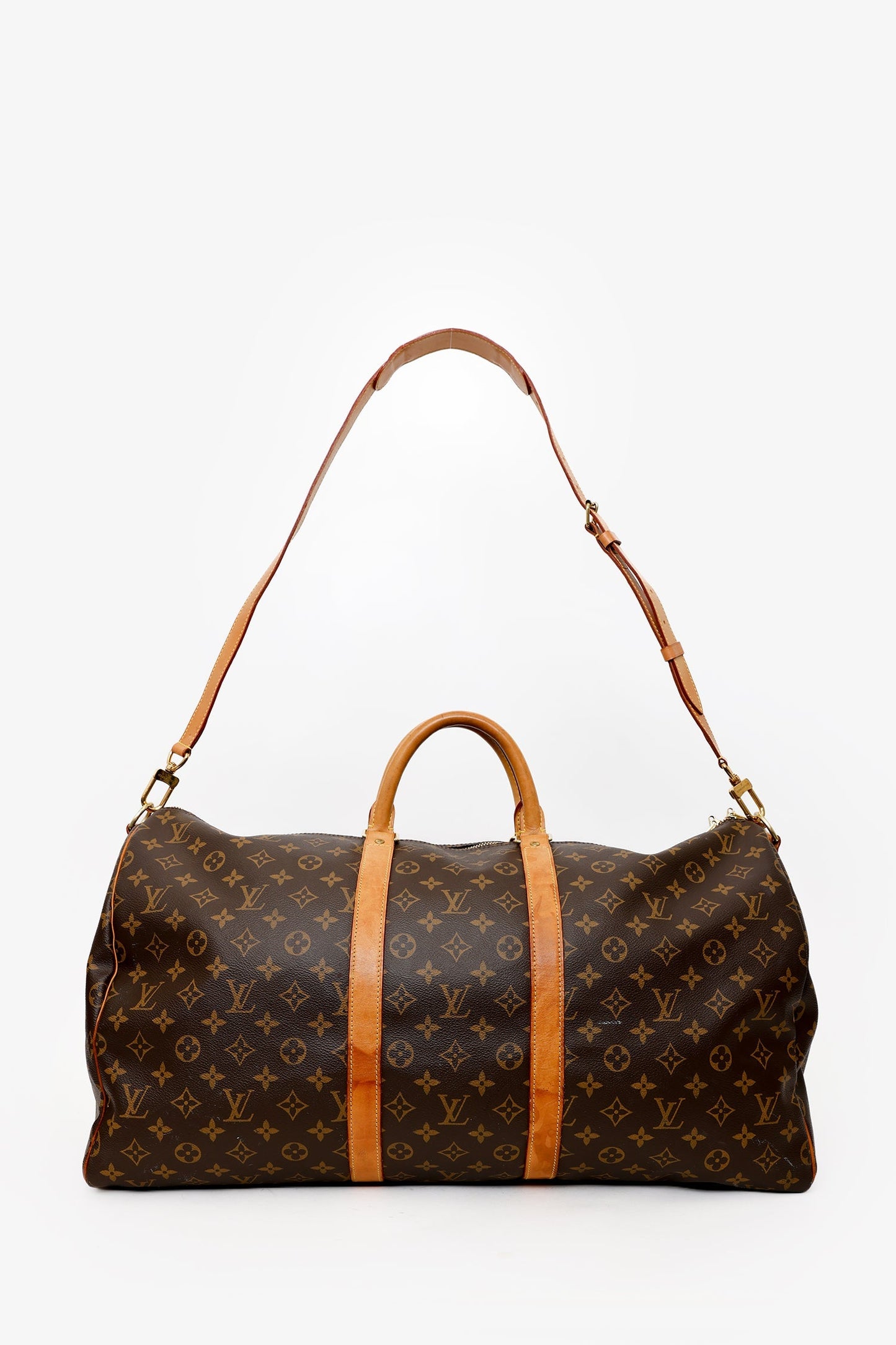 Louis Vuitton 2018 Monogram Canvas/Leather Keepall Bandoulière 55 With Strap