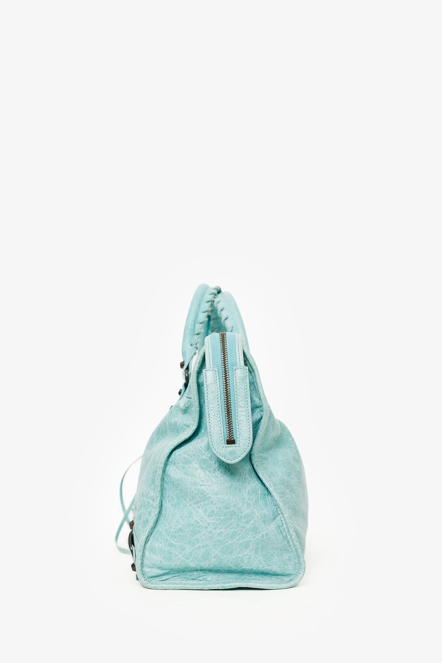 Balenciaga Blue Leather Medium City Bag With Strap