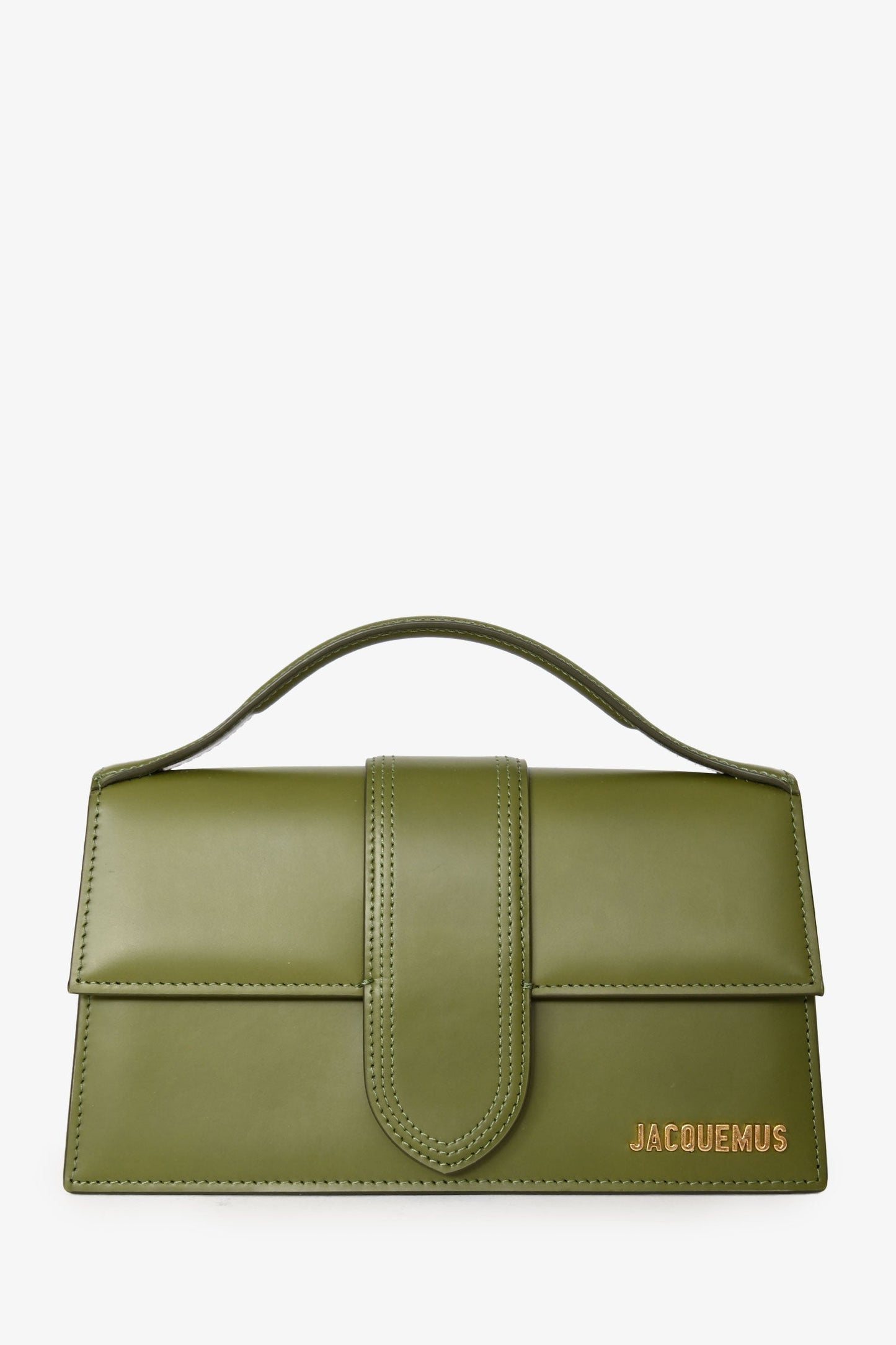 Jacquemus Olive Green Leather Le Grand Bambino with Strap