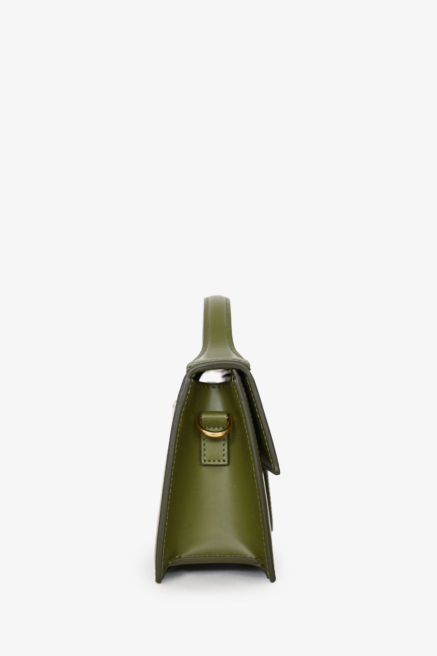 Jacquemus Olive Green Leather Le Grand Bambino with Strap