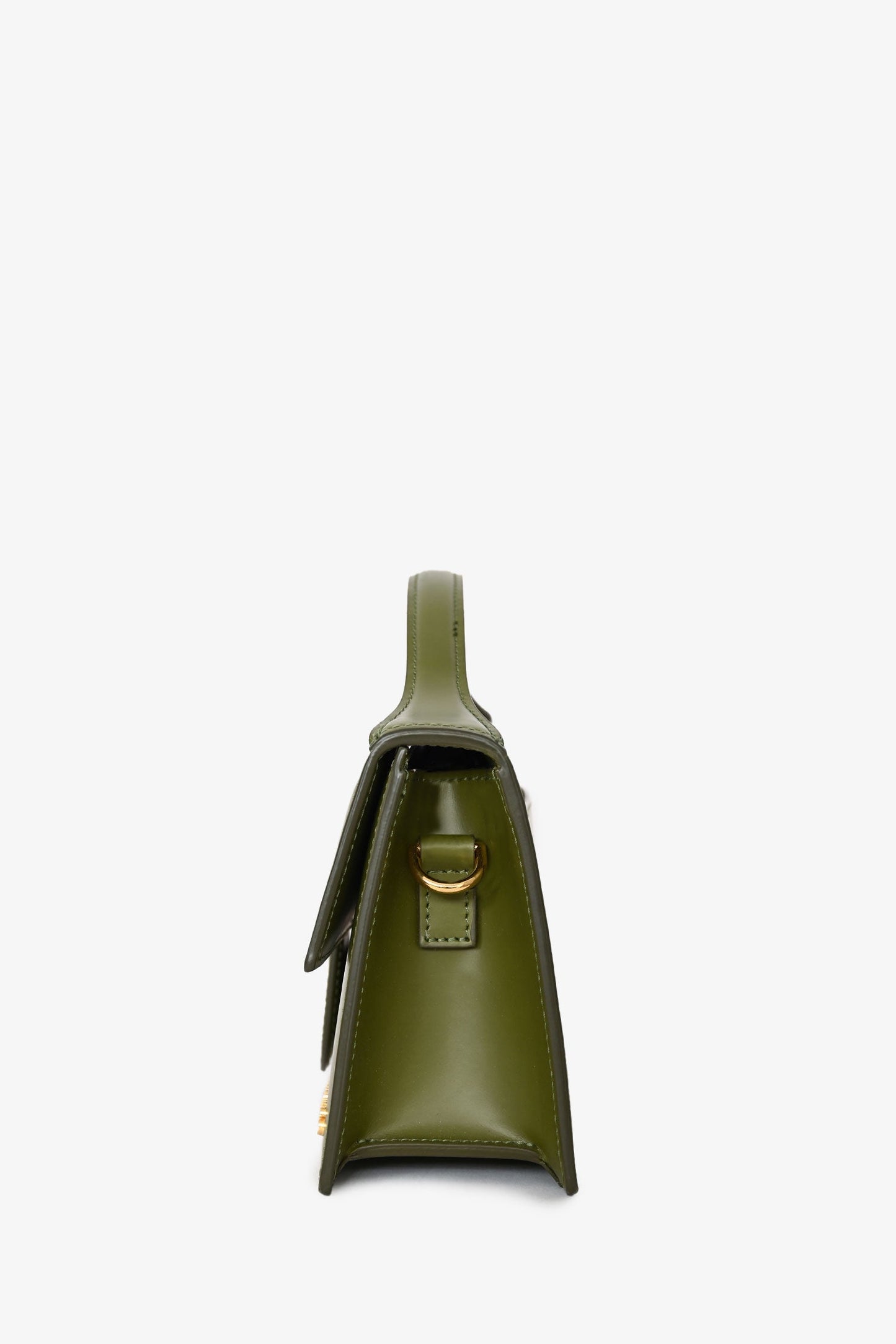Jacquemus Olive Green Leather Le Grand Bambino with Strap