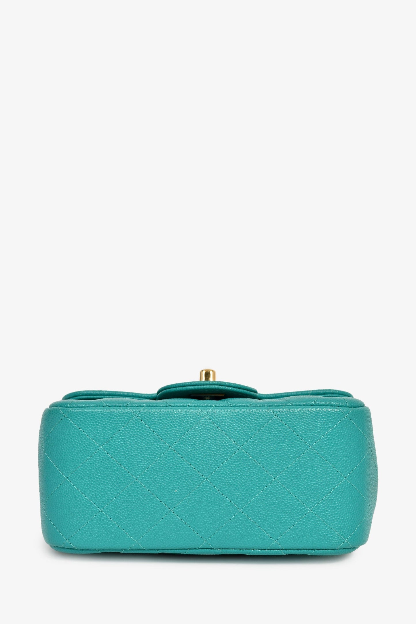 Chanel™ 2016/2017 Teal Caviar Leather Quilted Mini Square Flap Bag