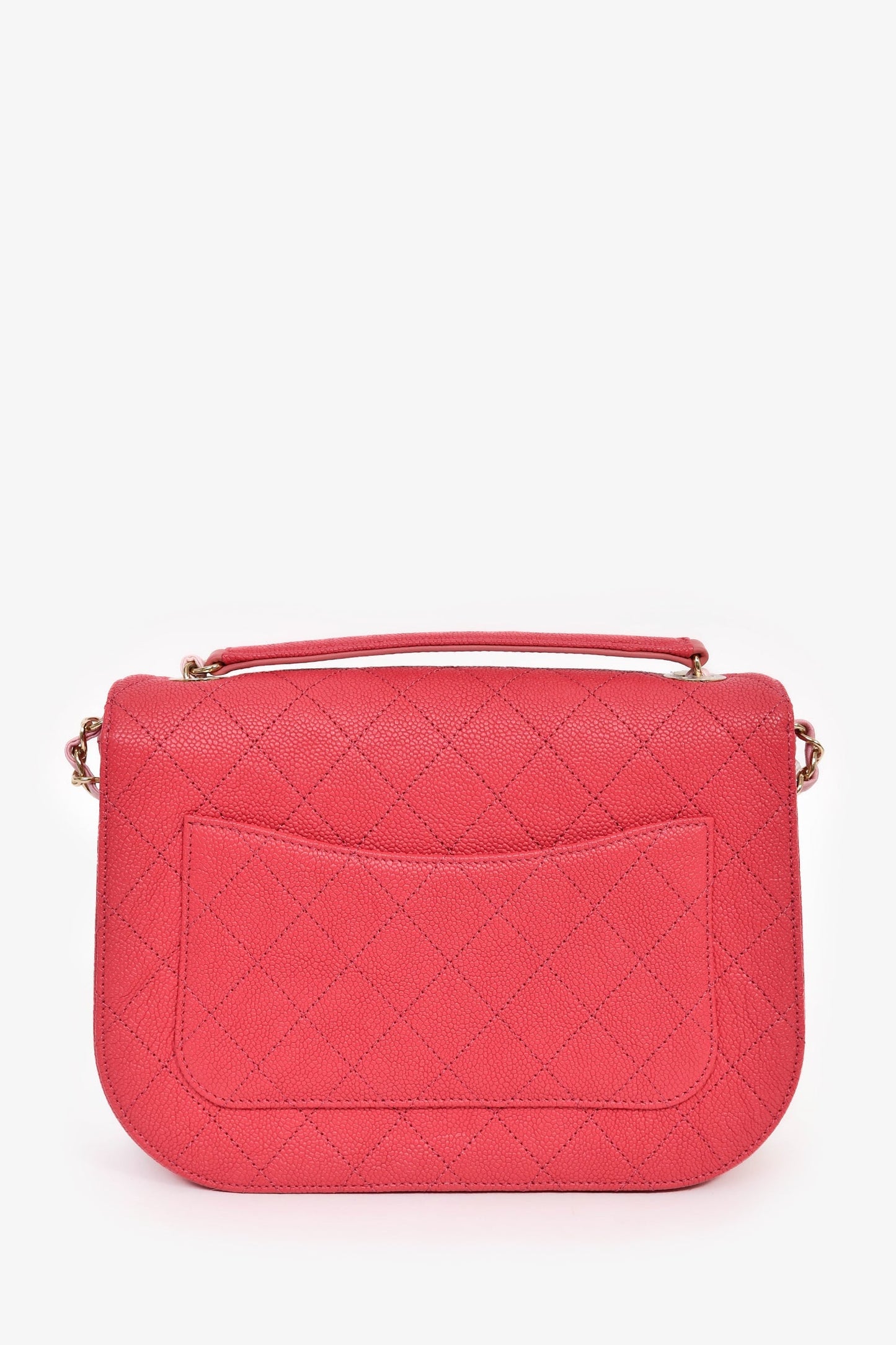 Chanel™ 2017/2018 Two Tone Pink Caviar Leather 'Paris-Cuba' Thread Around Flap Bag