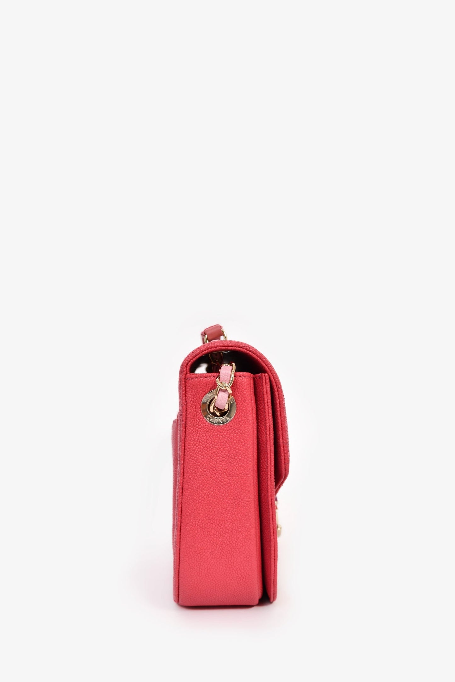 Chanel™ 2017/2018 Two Tone Pink Caviar Leather 'Paris-Cuba' Thread Around Flap Bag