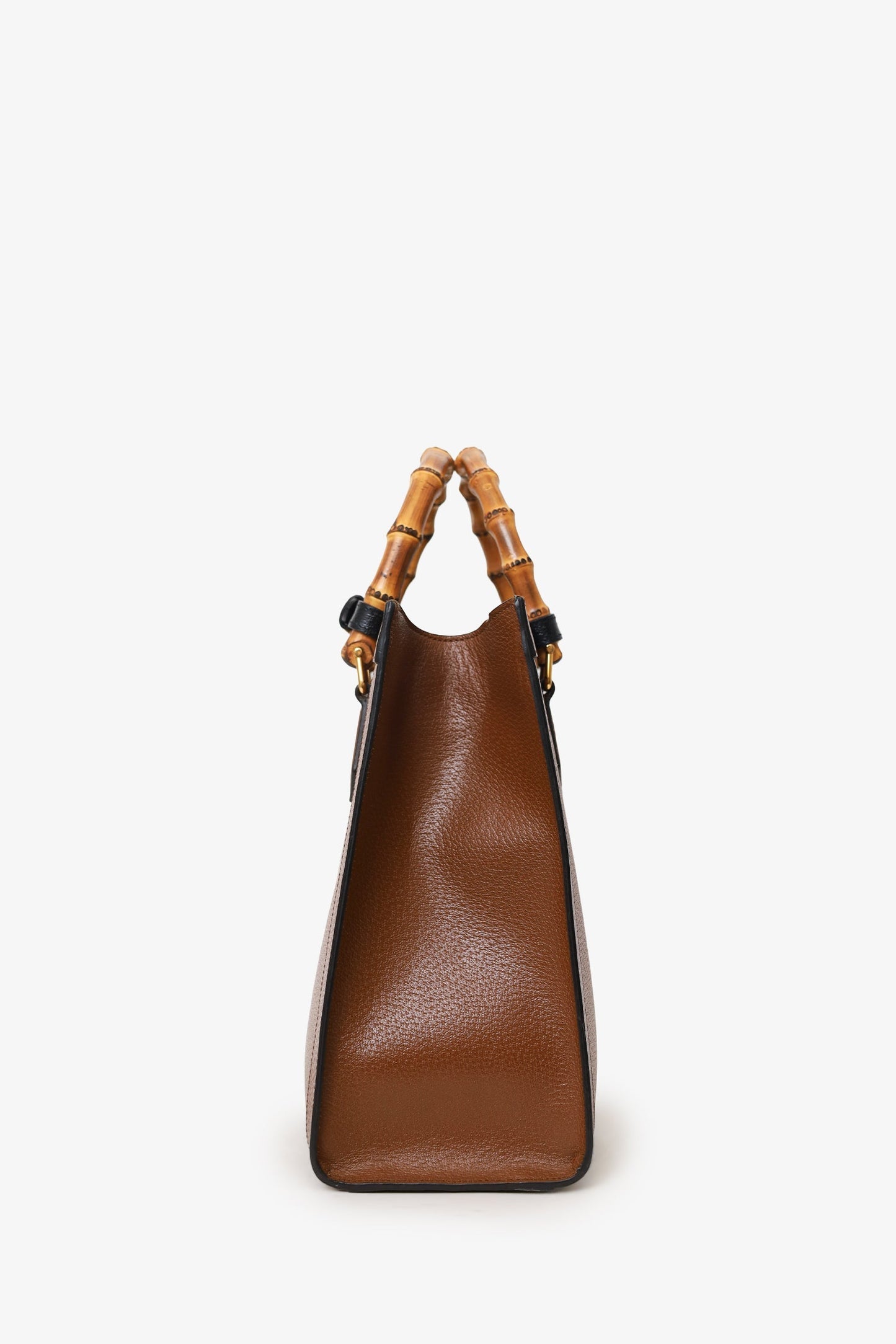 Gucci Brown Leather Bamboo Diana Medium Tote Bag With Two Straps
