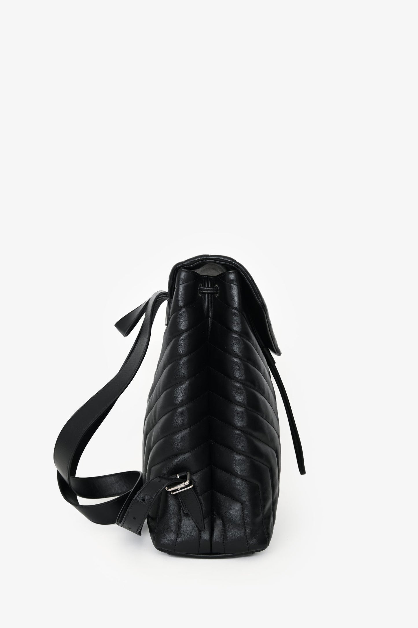 Saint Laurent Black Leather Medium LouLou Backpack