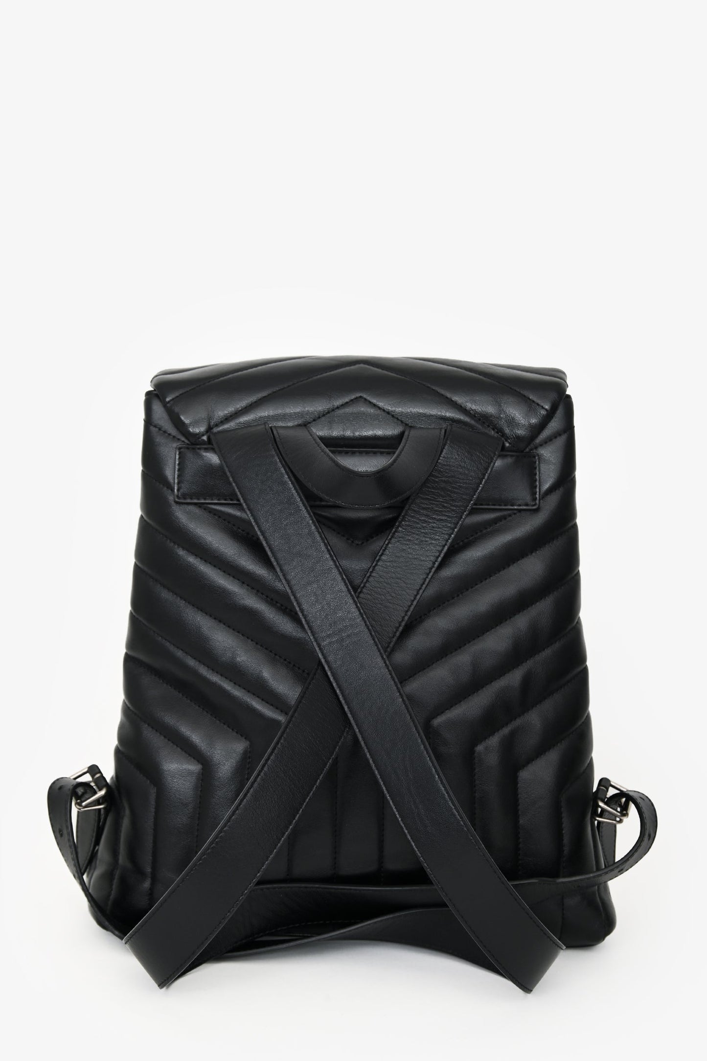 Saint Laurent Black Leather Medium LouLou Backpack