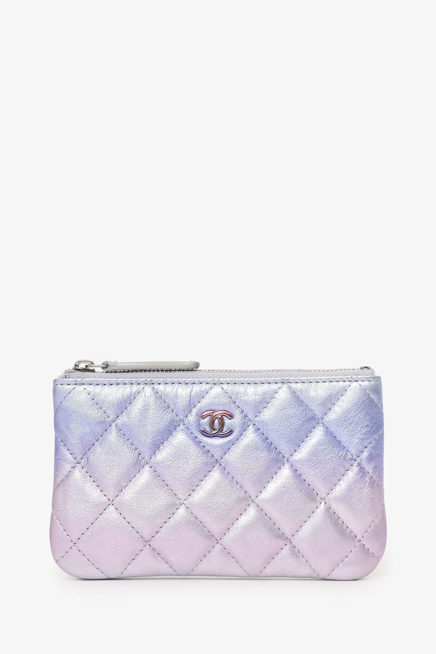 Chanel™ 21K Iridescent Ombre Purple Leather Mini O-case Pouch