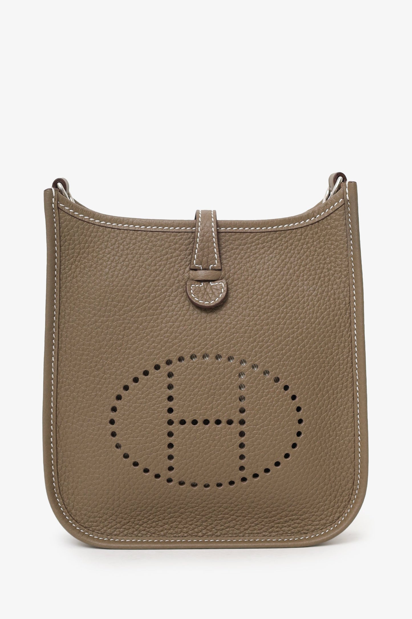 Hermès 2024 Etoupe Clemence Leather Mini Evelyne TPM 16 Crossbody