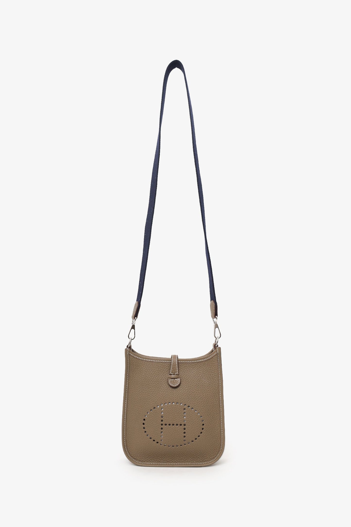Hermès 2024 Etoupe Clemence Leather Mini Evelyne TPM 16 Crossbody