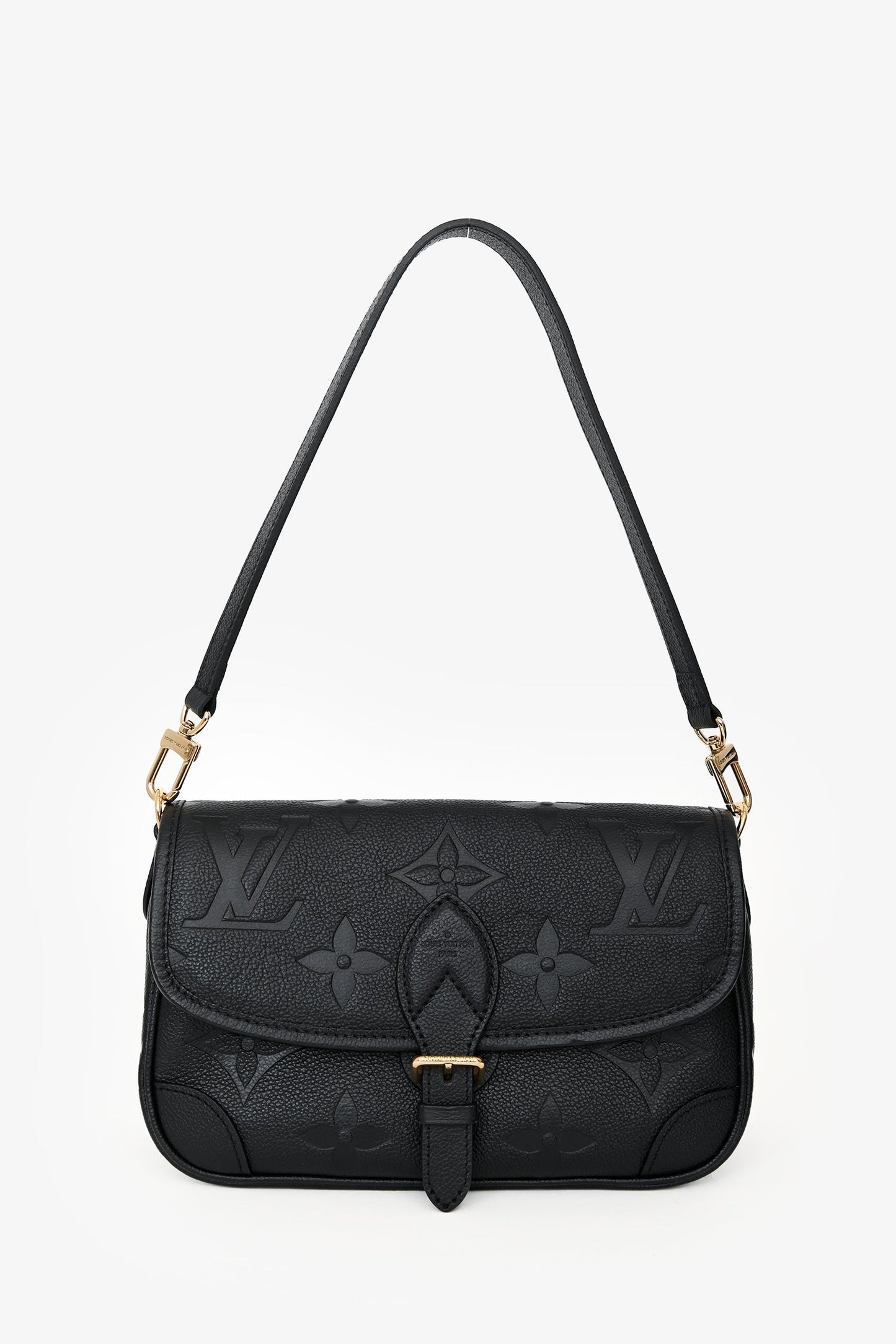 Louis Vuitton Black Leather Monogram Empreinte 'Diane' Crossbody Bag