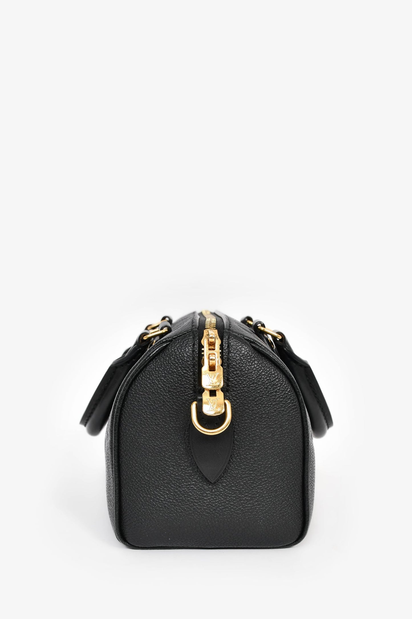 Louis Vuitton Black Monogram Empreinte Leather 'Speedy Bandoulière' 20 Bag with Strap