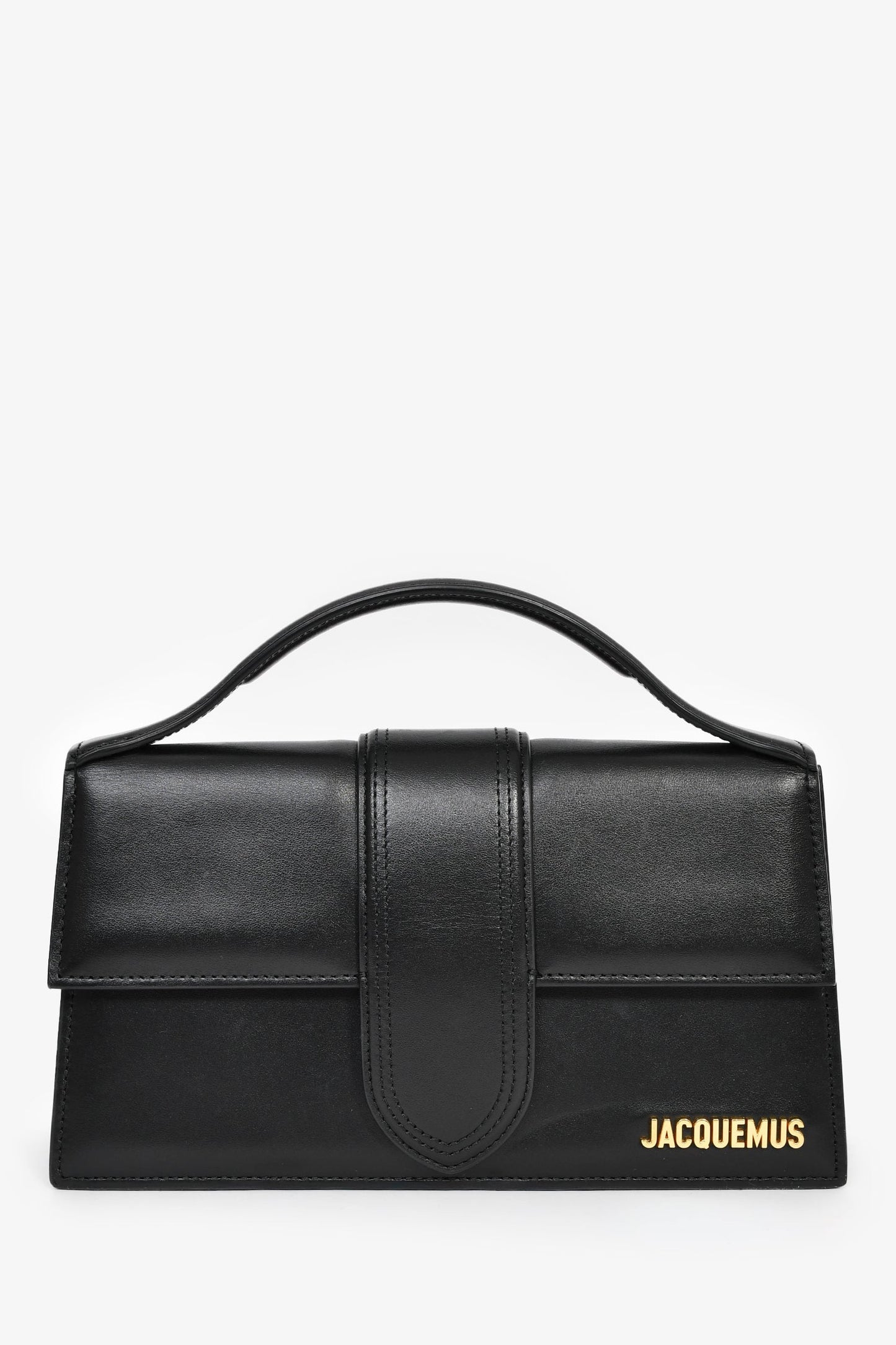 Jacquemus Black Leather 'Le Bambino' Large Shoulder Bag with Strap