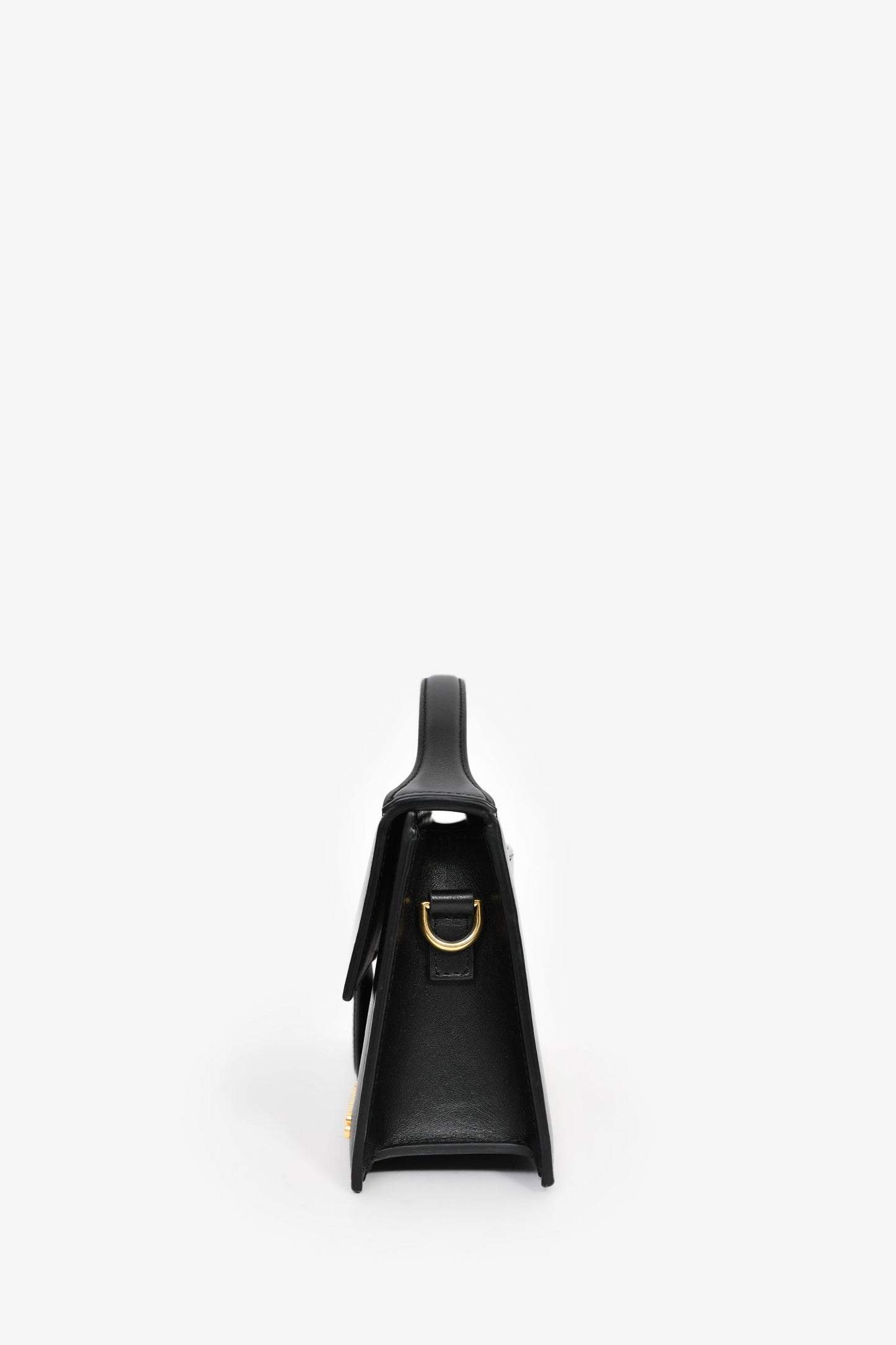 Jacquemus Black Leather 'Le Bambino' Large Shoulder Bag with Strap