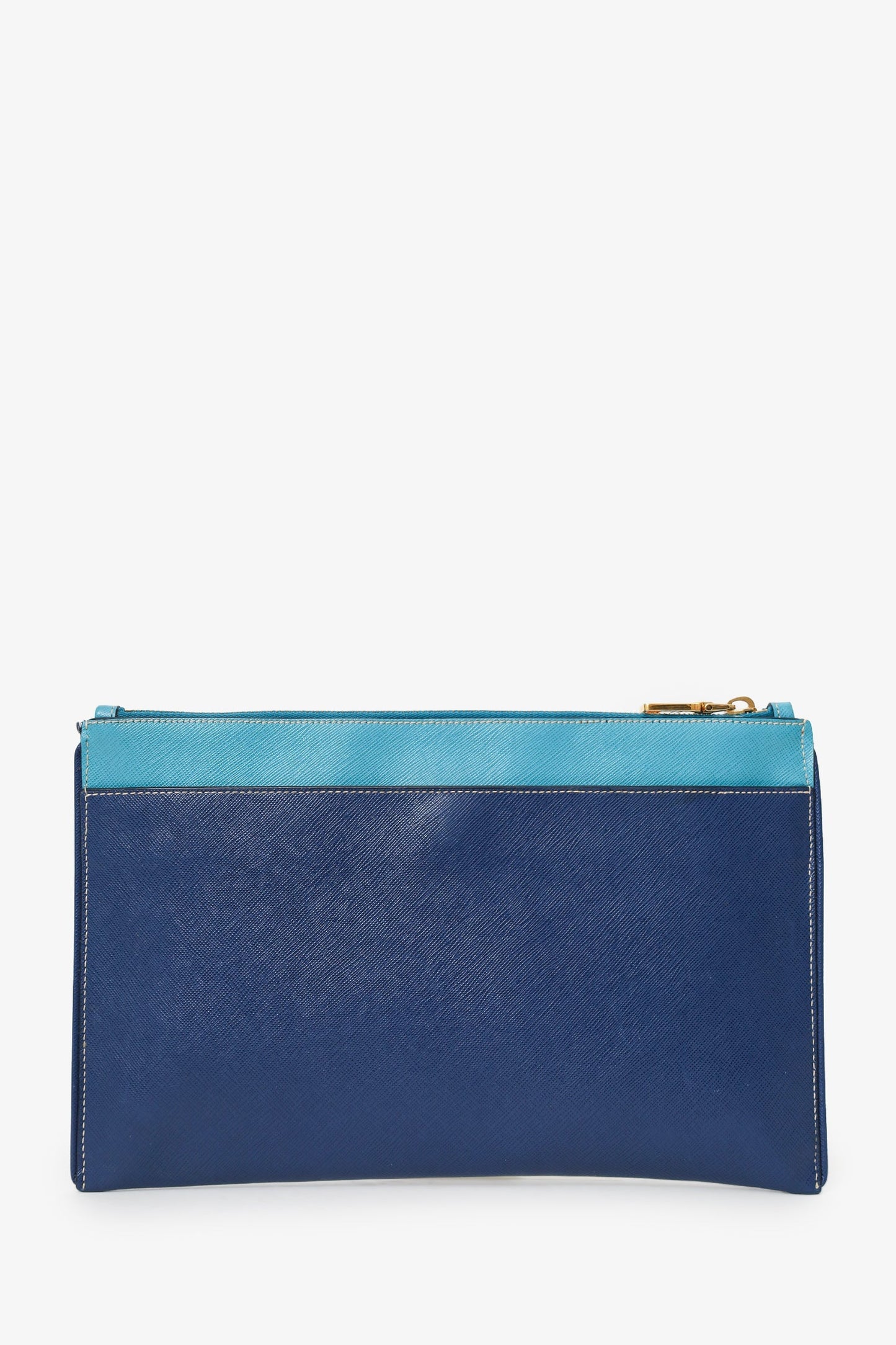 Prada Blue Saffiano Leather Pochette Bag