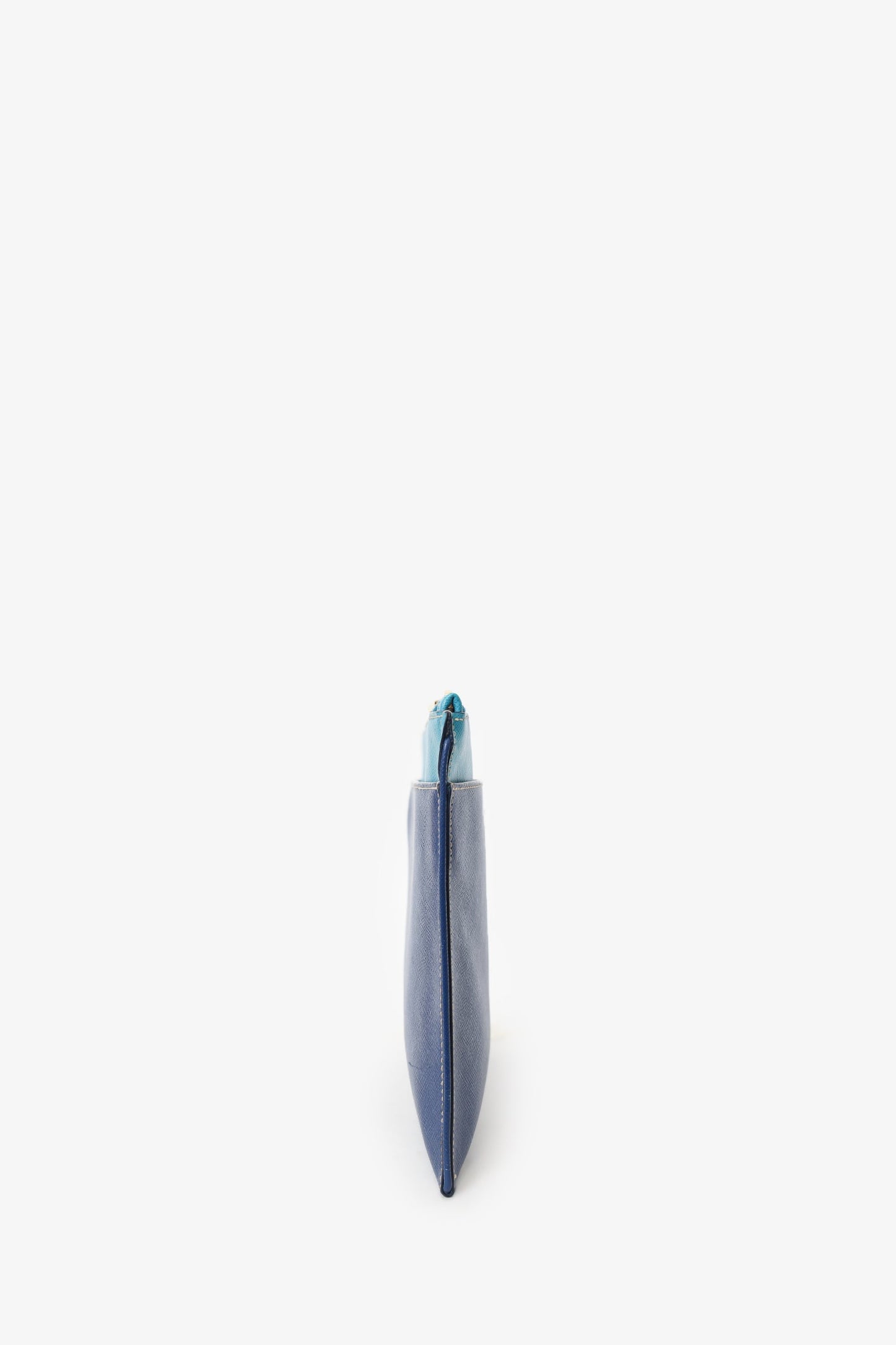 Prada Blue Saffiano Leather Pochette Bag