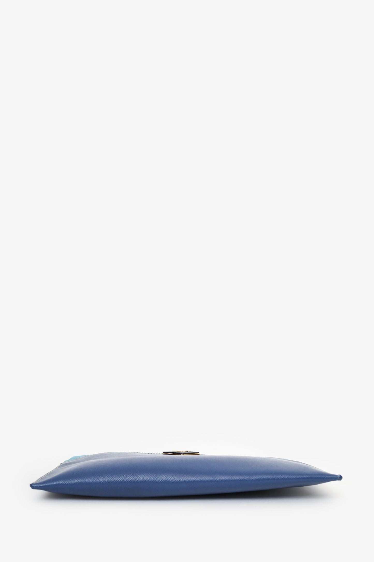 Prada Blue Saffiano Leather Pochette Bag