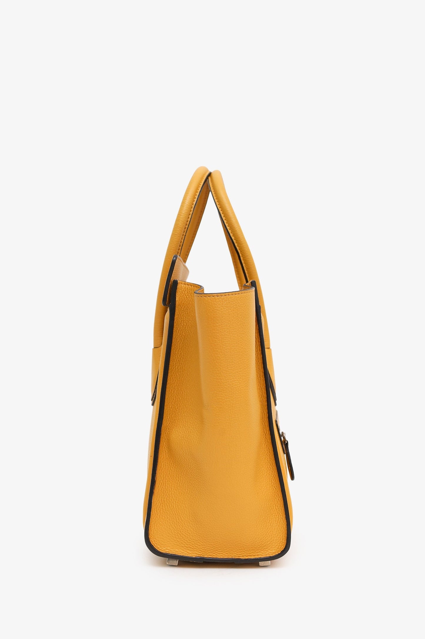 Celine Yellow Grained Calfskin Micro Luggage Tote