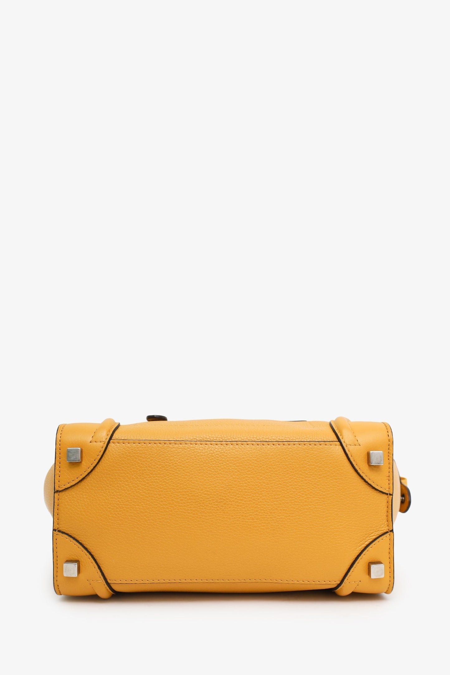 Celine Yellow Grained Calfskin Micro Luggage Tote