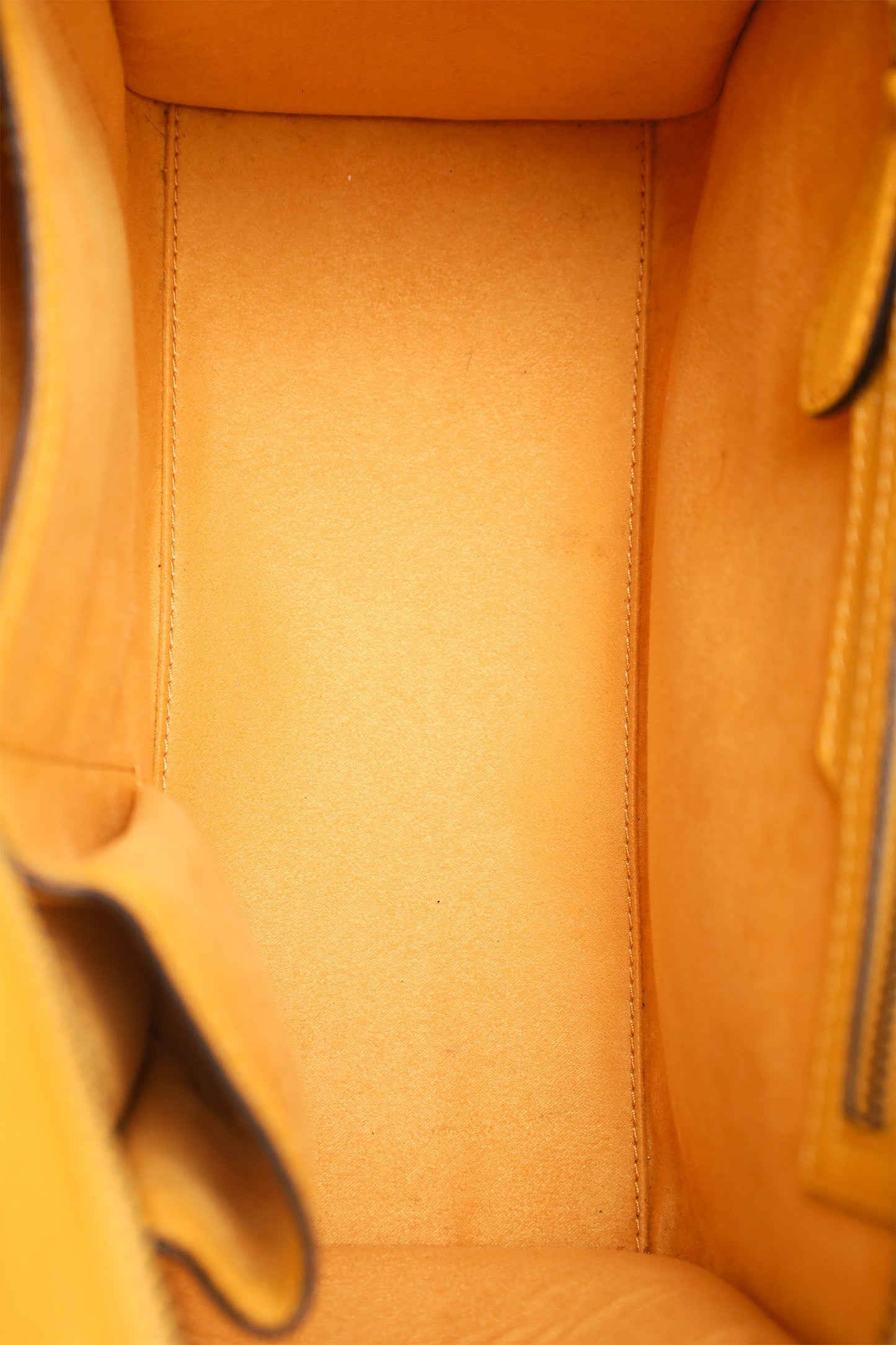 Celine Yellow Grained Calfskin Micro Luggage Tote