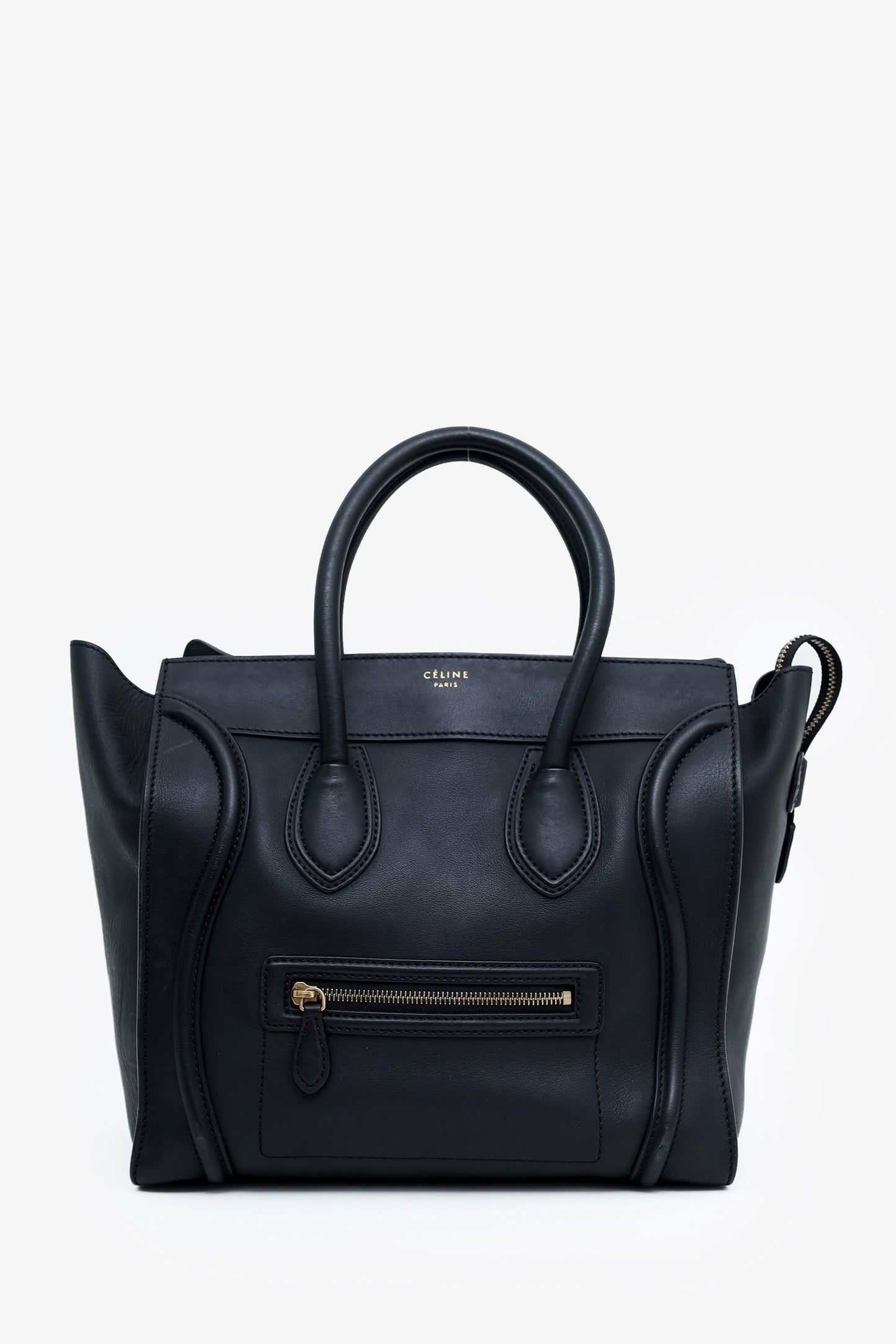 Celine Black Smooth Calfskin Micro Luggage Tote
