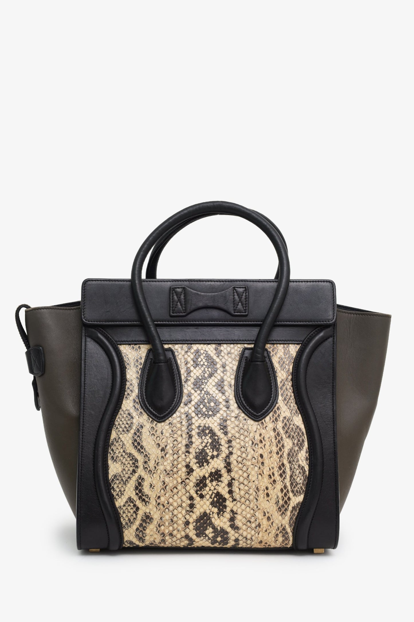 Celine Tricolour Leather/Python Micro Luggage Bag