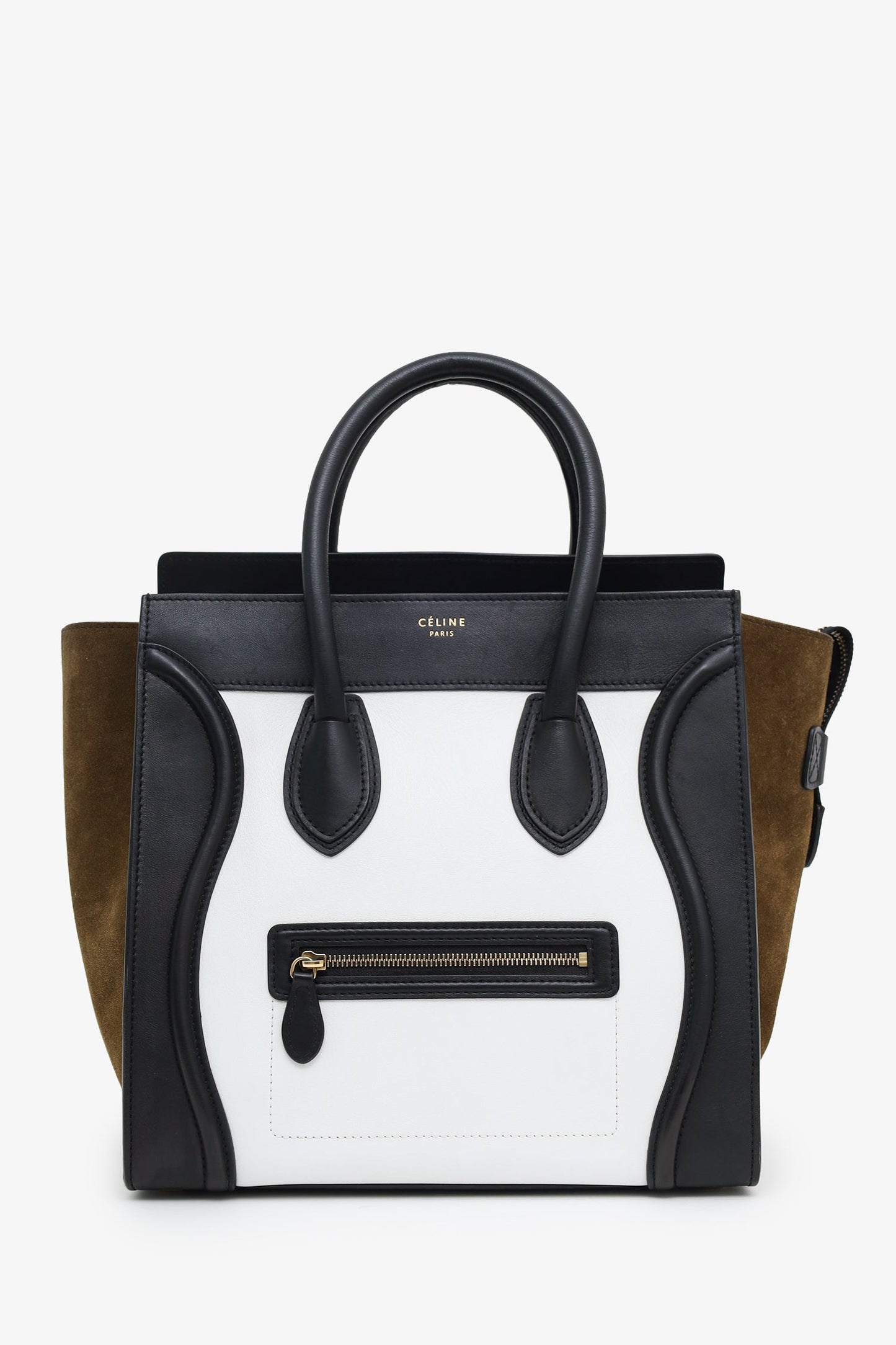 Celine Tricolour Leather/Suede Mini Luggage Tote
