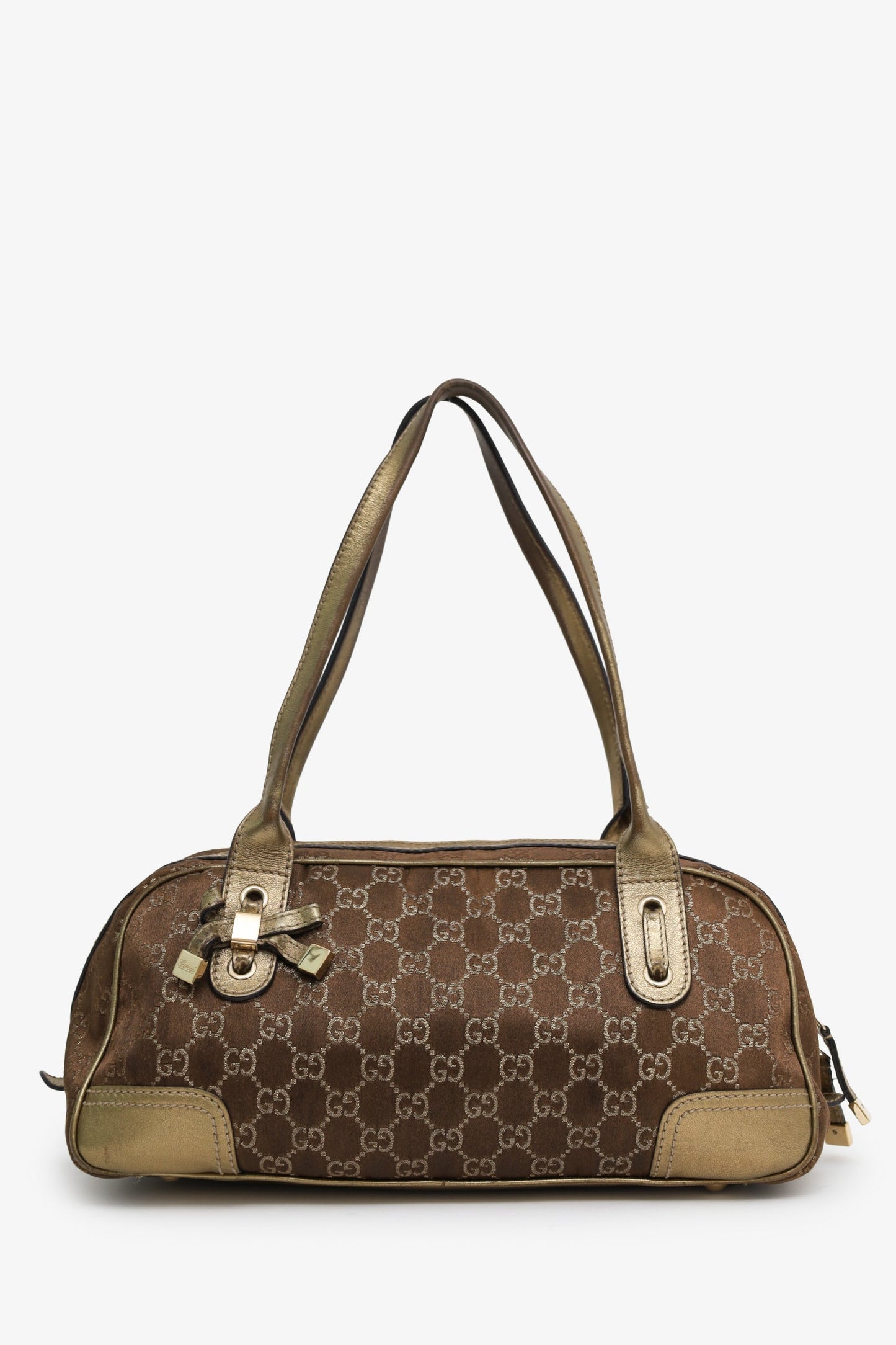 Gucci Brown Small GG Canvas Princy Boston Bag
