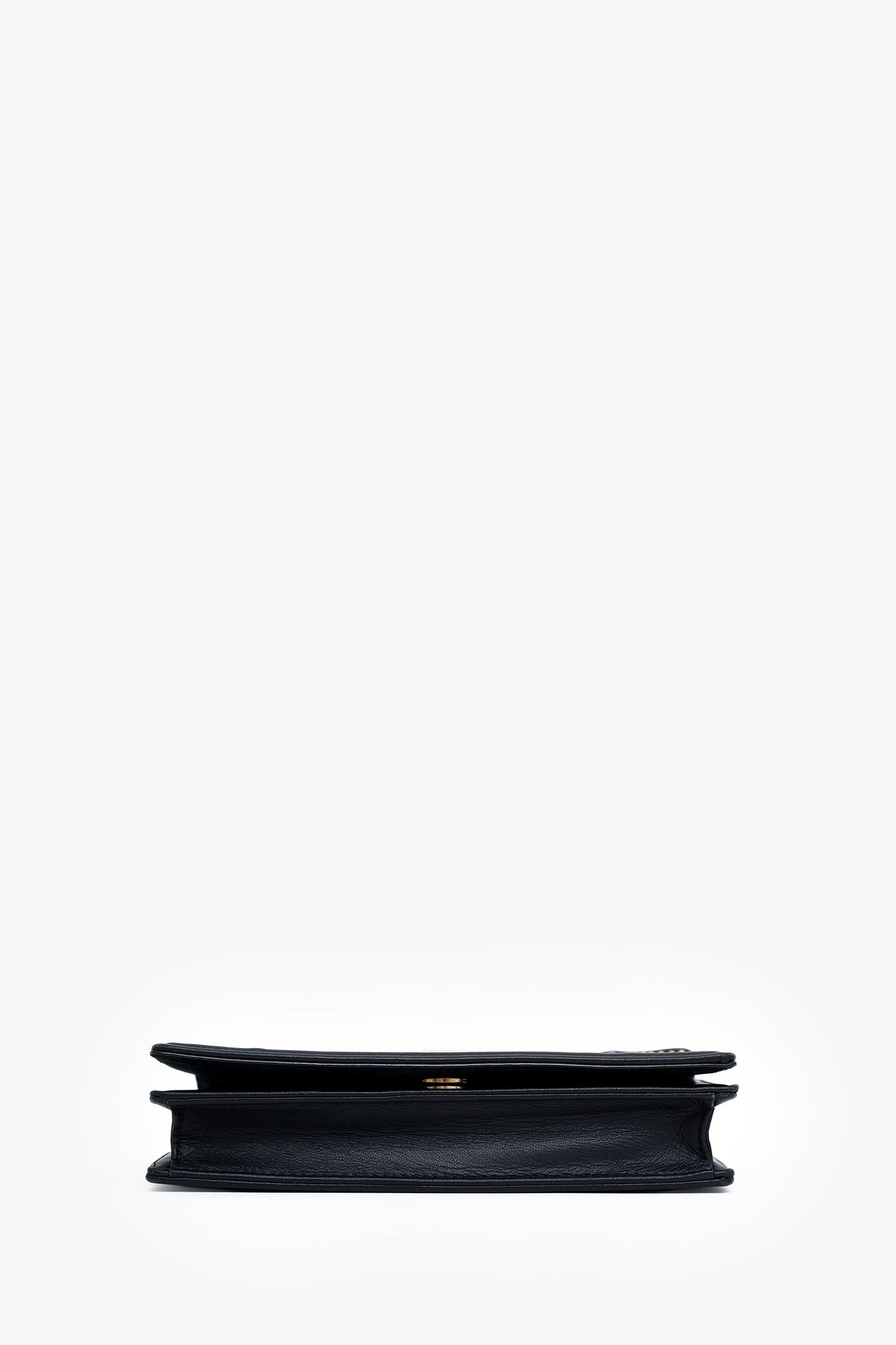 Christian Dior 2018 Black Leather Studded Diorama Wallet On Chain