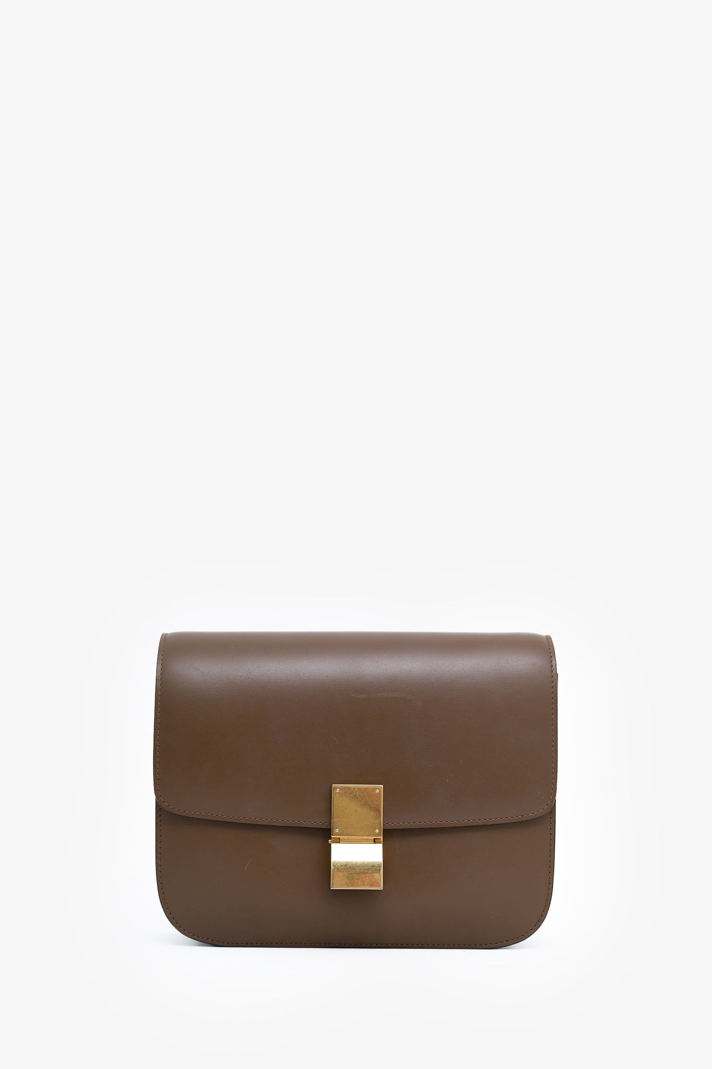 Celine Brown Leather Medium Box Crossbody Bag