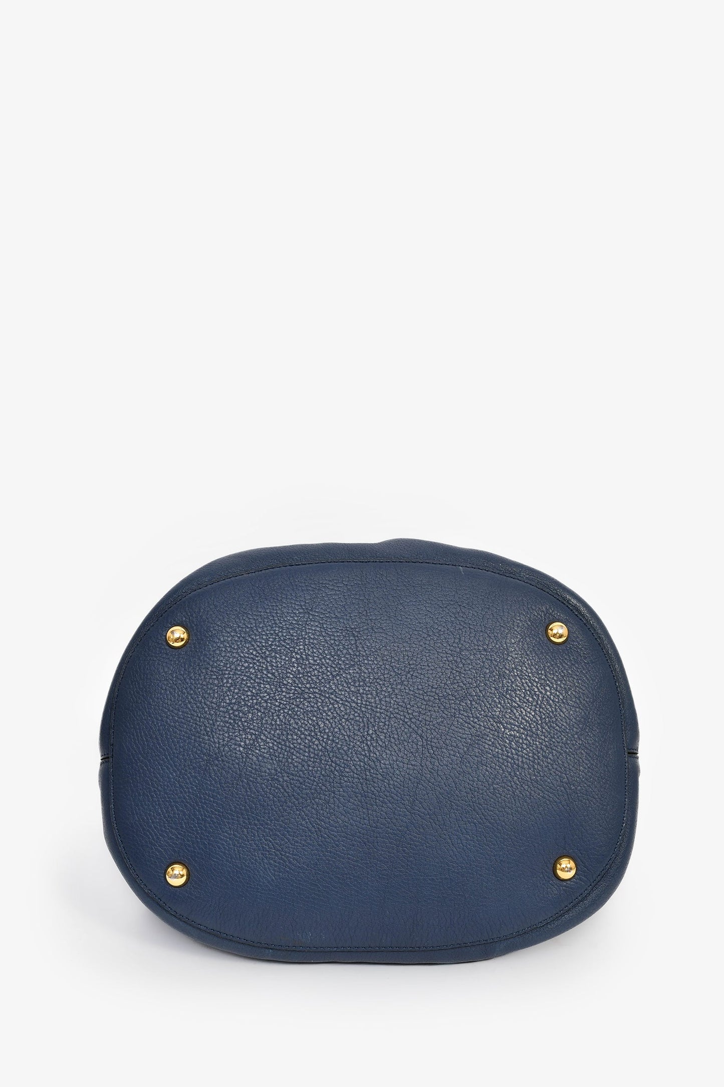 Marni Blue Leather Large 'Pannier' Bucket Bag with Strap