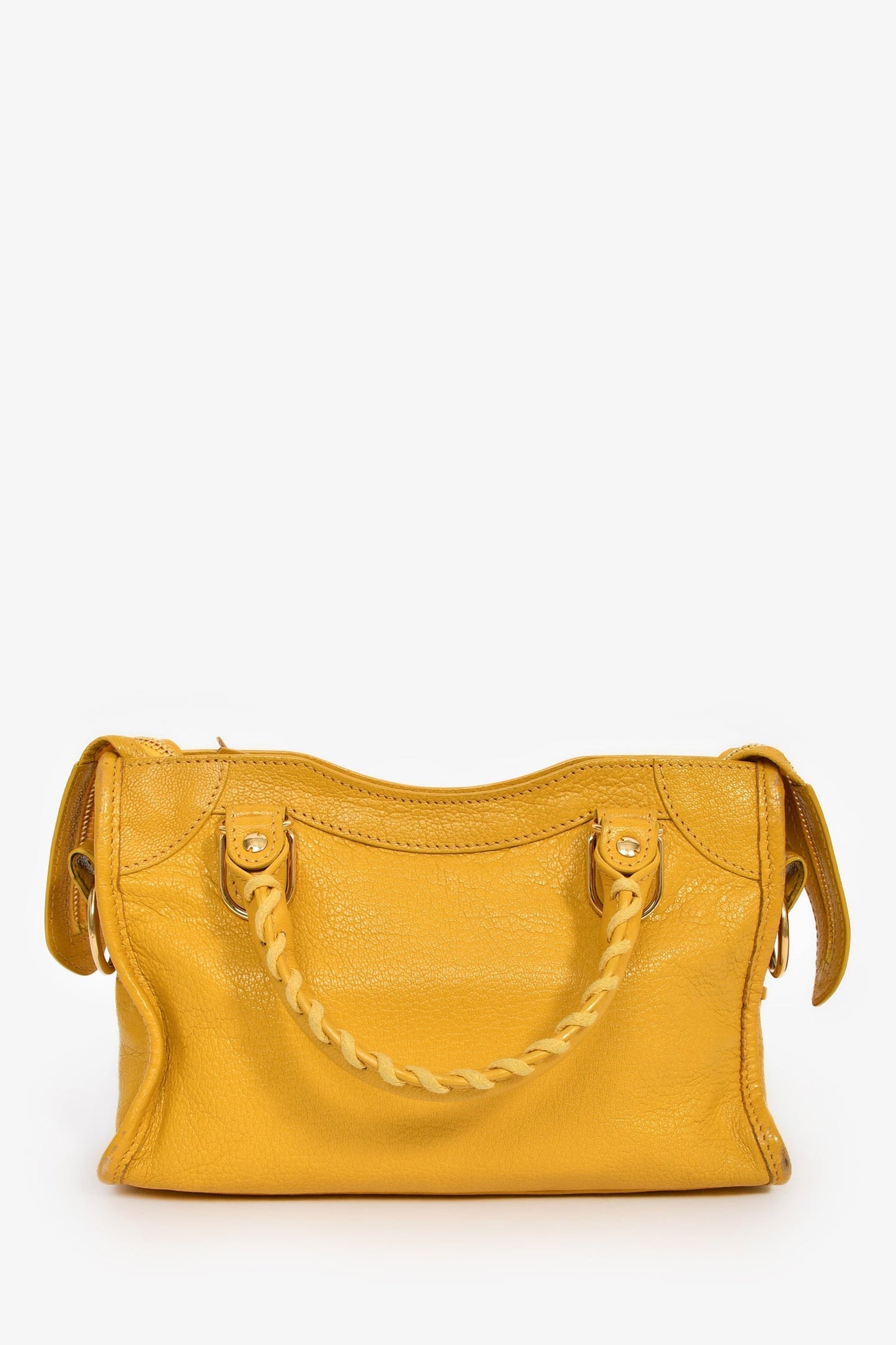 Balenciaga Yellow Leather 'Le City Bag' Mini Top Handle Bag