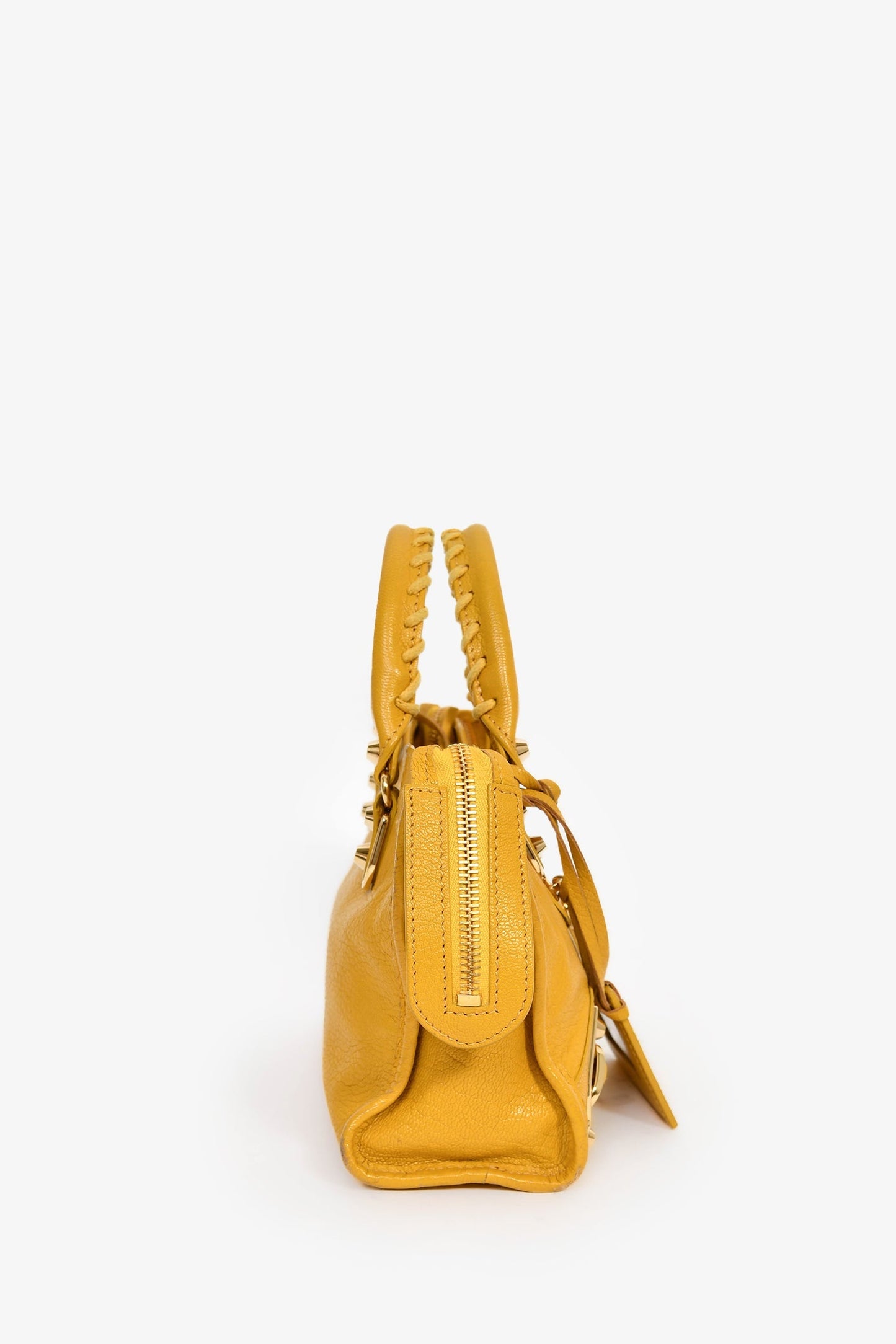 Balenciaga Yellow Leather 'Le City Bag' Mini Top Handle Bag