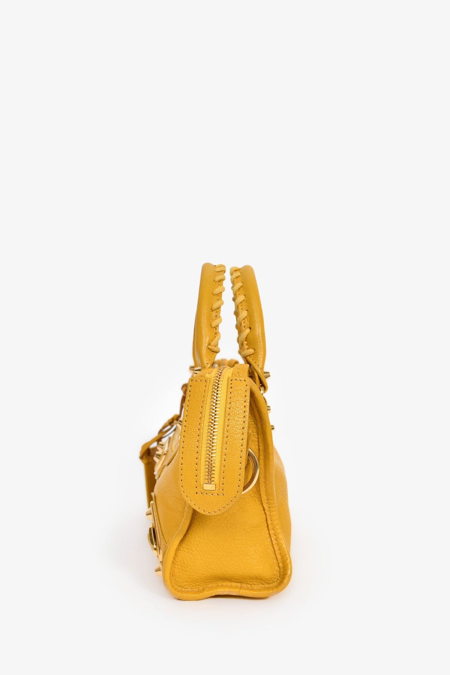 Balenciaga Yellow Leather 'Le City Bag' Mini Top Handle Bag