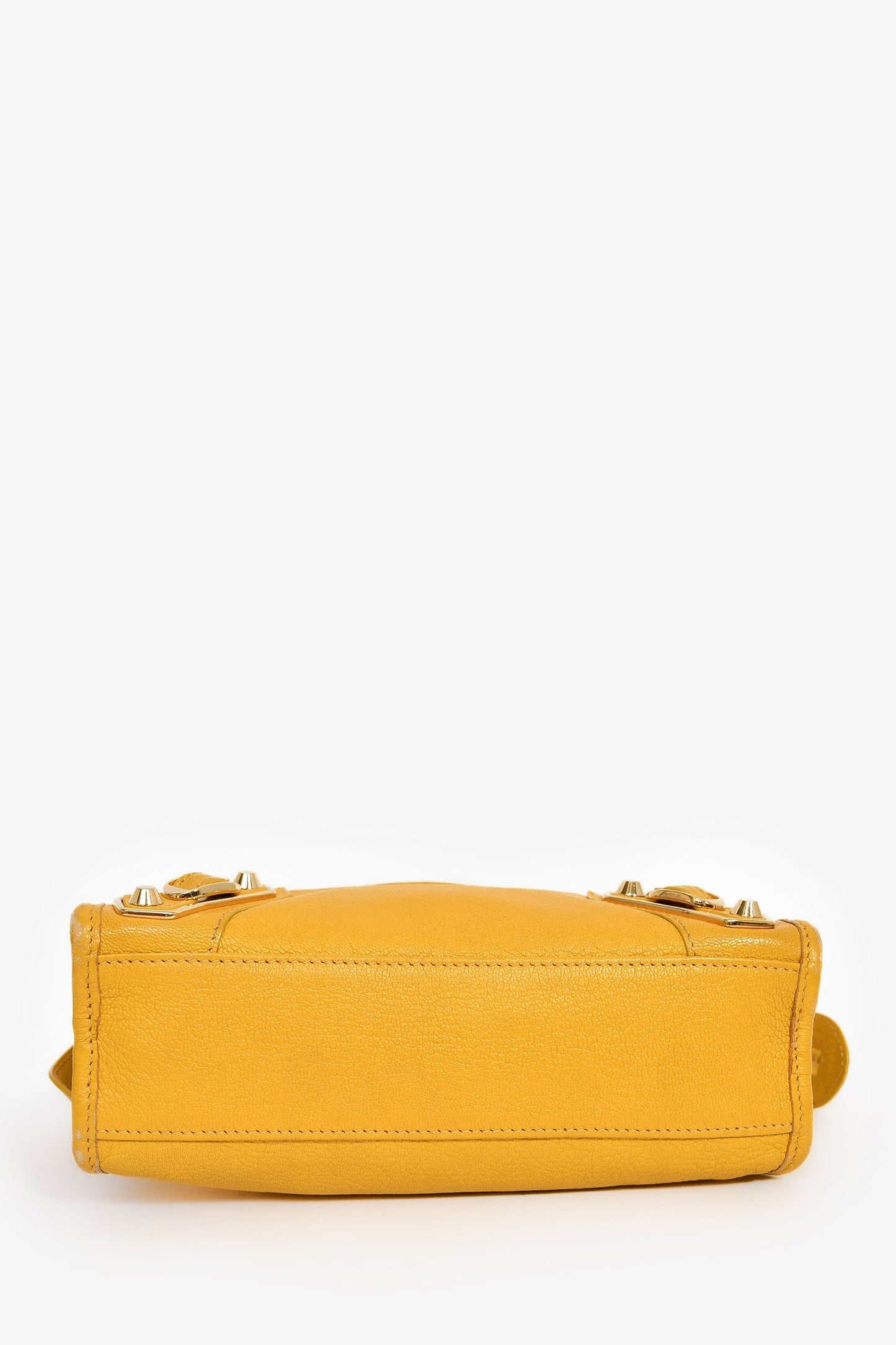Balenciaga Yellow Leather 'Le City Bag' Mini Top Handle Bag