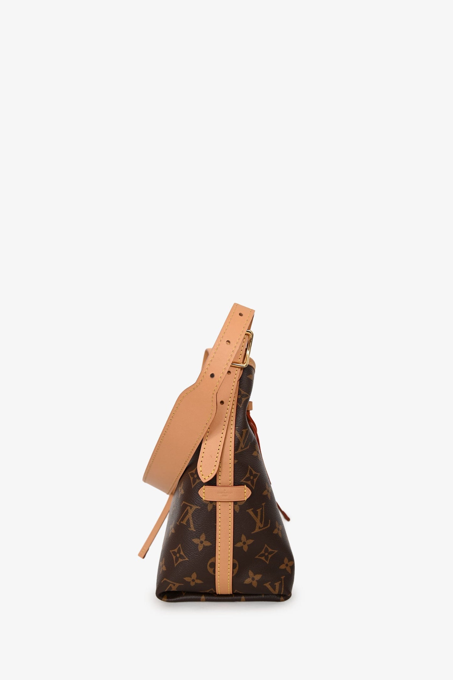 Louis Vuitton Monogram Carryall PM Bucket Bag With Pouch