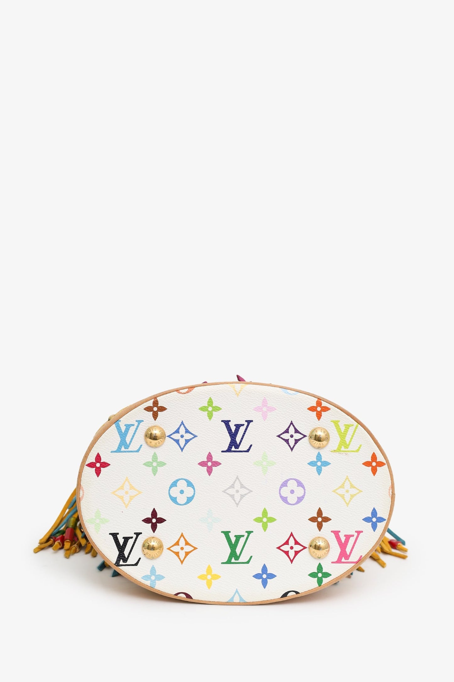 Louis Vuitton x Takashi Murakami 2006 Multicolour Monogram Fringe Bucket Bag With Pouch