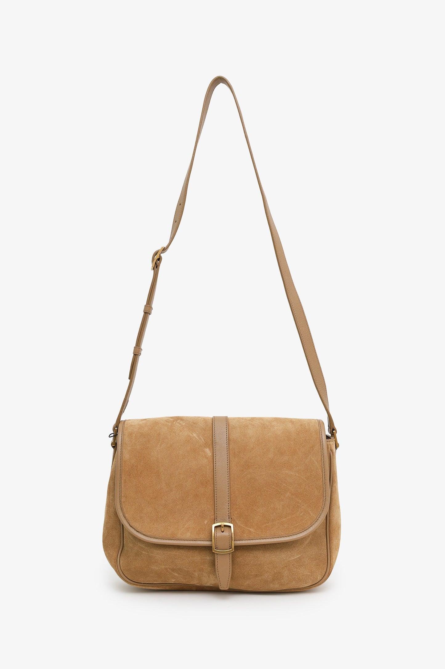 Saint Laurent Brown Suede Small Sorbonne Shoulder Bag