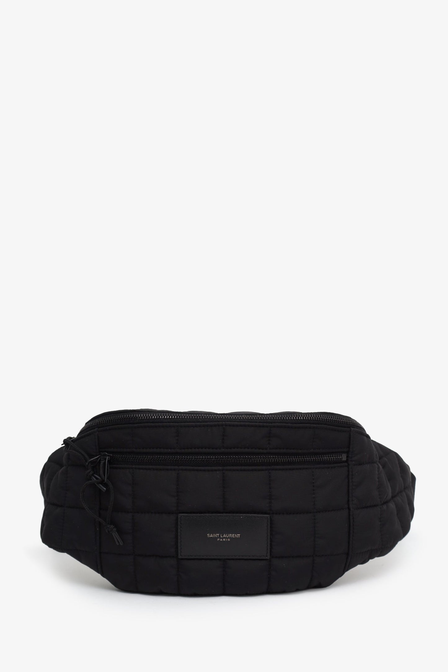 Saint Laurent Black Nylon Quilted Ysl Nuxx Bag