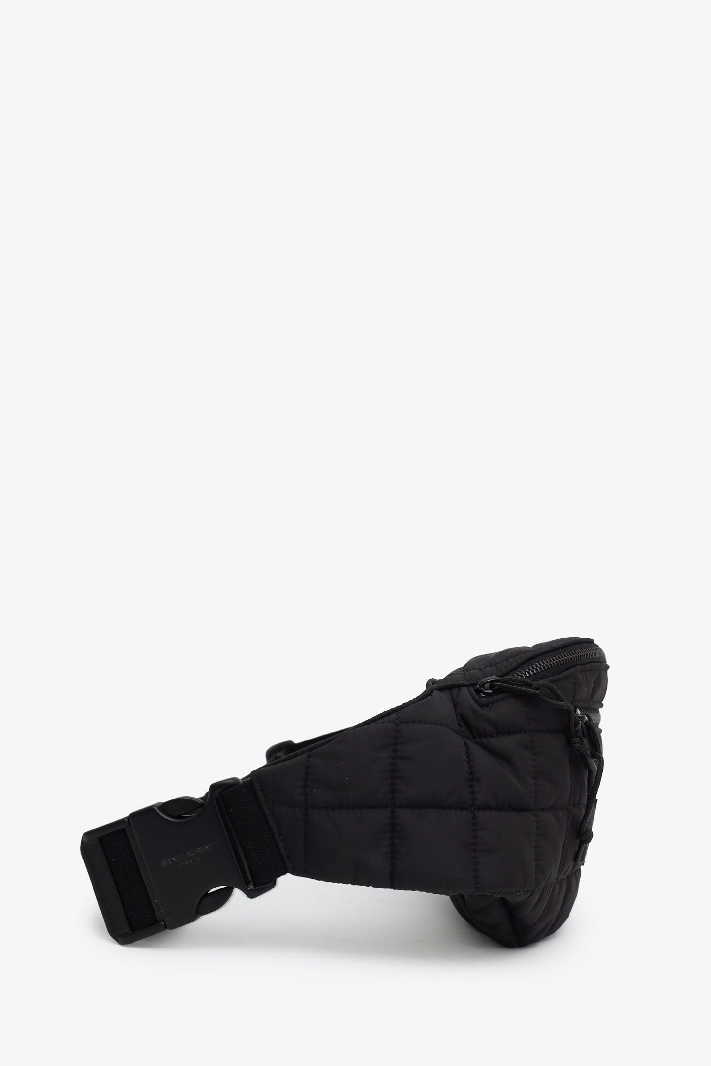 Saint Laurent Black Nylon Quilted Ysl Nuxx Bag