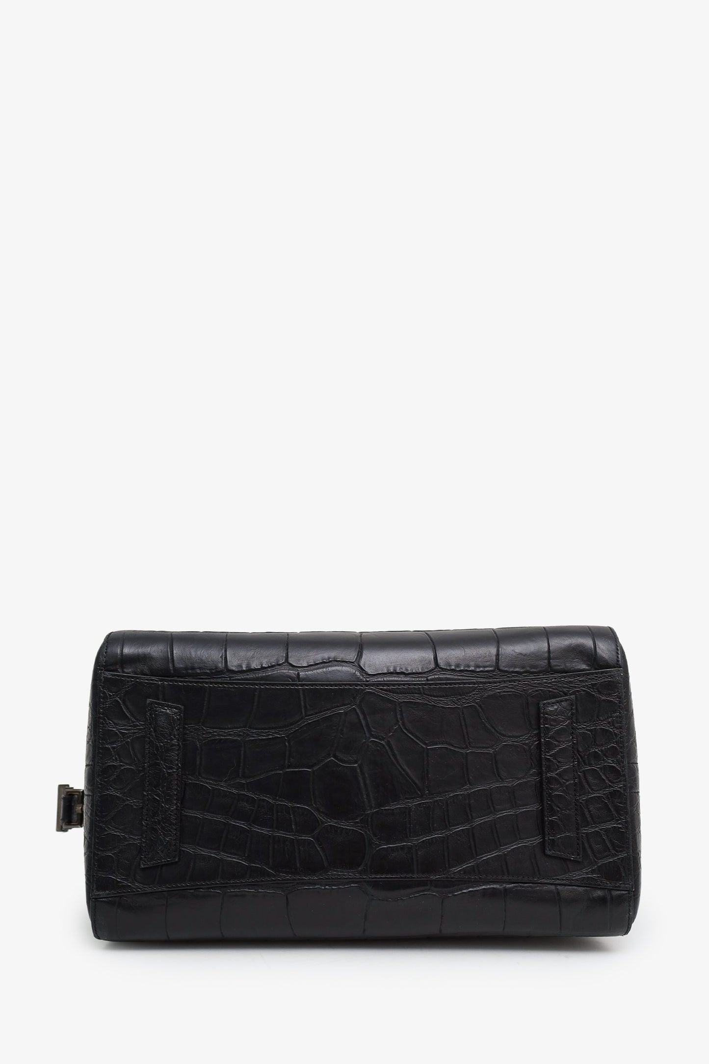 Givenchy Black Embossed Medium Antigona Top Handle Bag With Strap